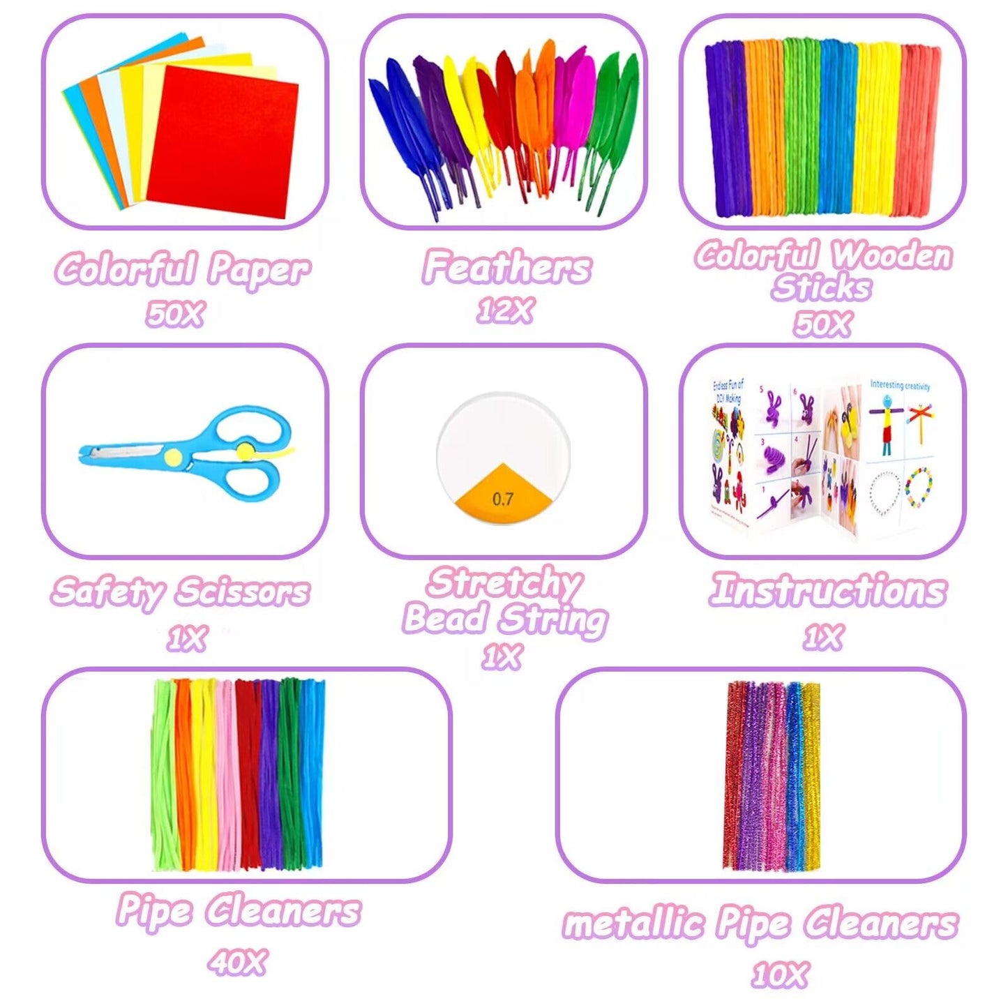 VLUSSO 2000-Pcs DIY Arts & Crafts Kit for Kids – All-in-One Craft Supplies for Ages 5-9