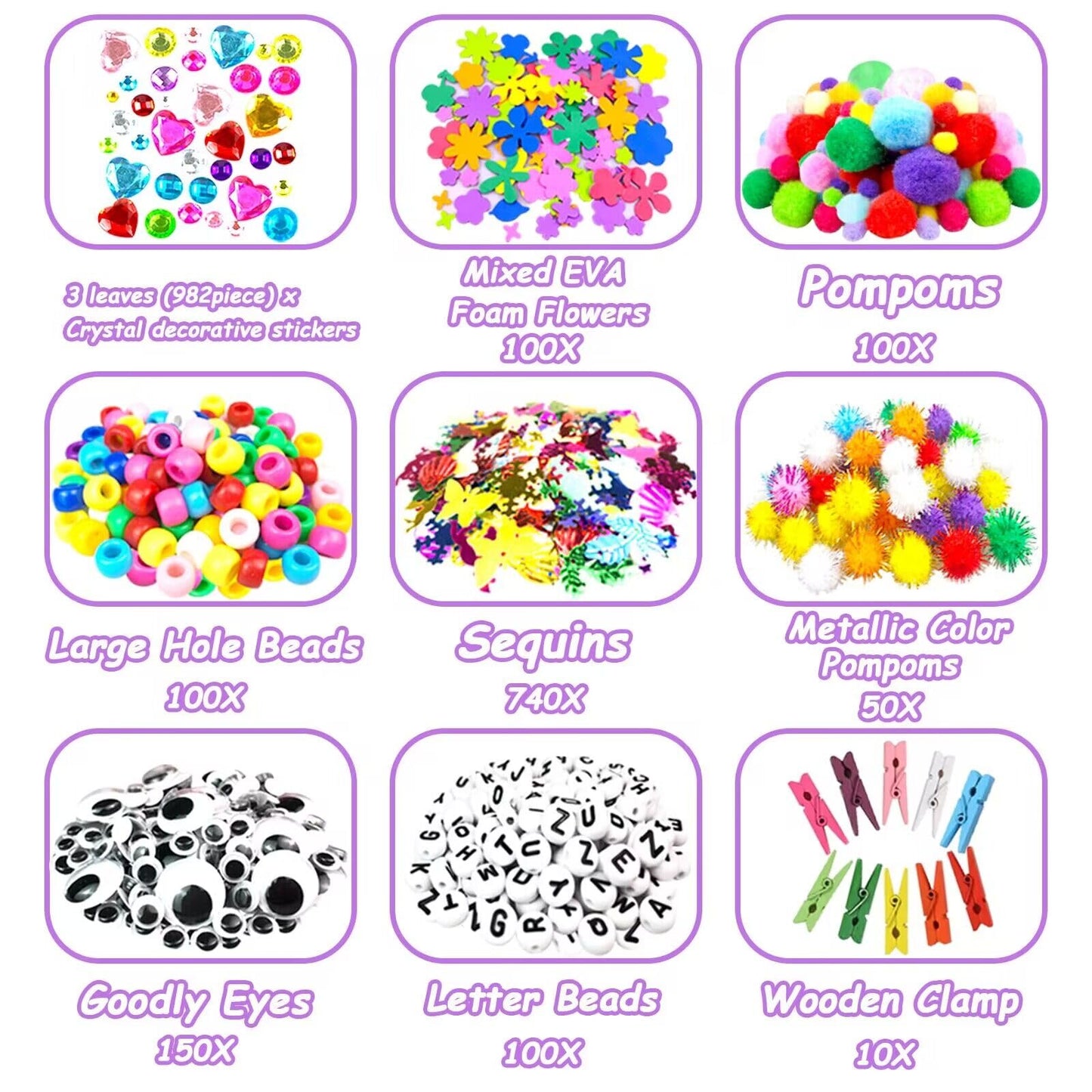 VLUSSO 3000Pcs DIY Arts & Crafts Kit for Kids – All-in-One Craft Set for Ages 4-12