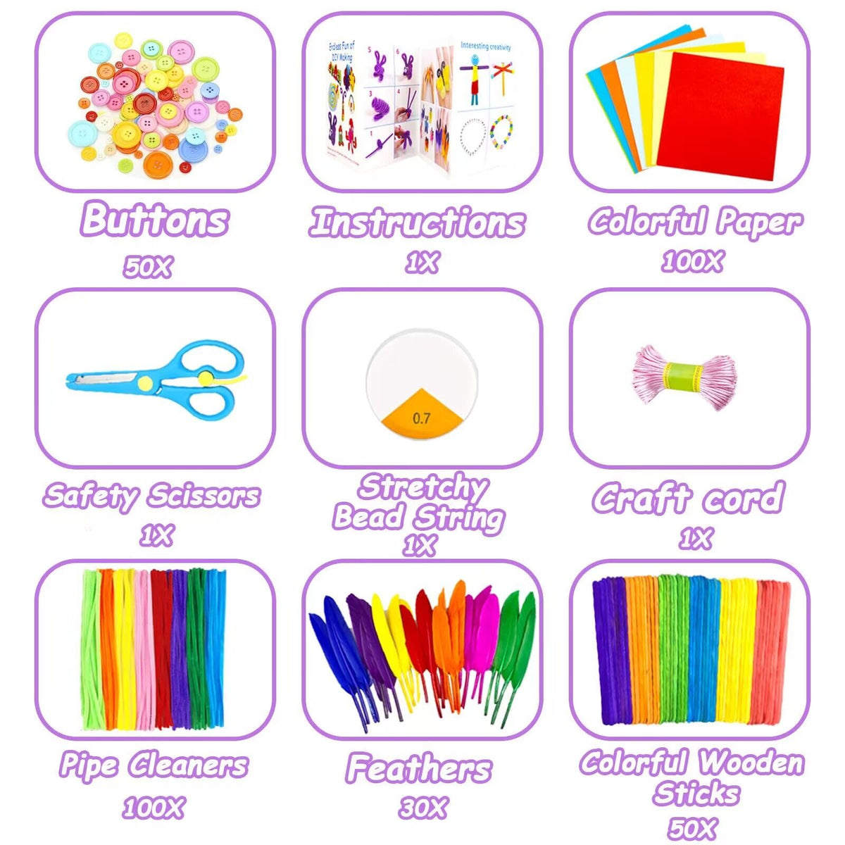 VLUSSO 3000Pcs DIY Arts & Crafts Kit for Kids – All-in-One Craft Set for Ages 4-12