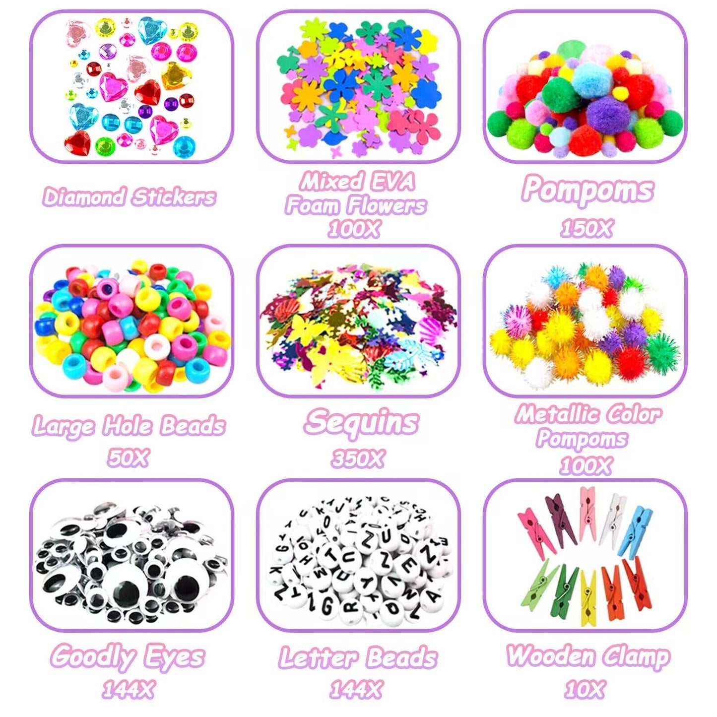 VLUSSO 2000-Pcs DIY Arts & Crafts Kit for Kids – All-in-One Craft Supplies for Ages 5-9