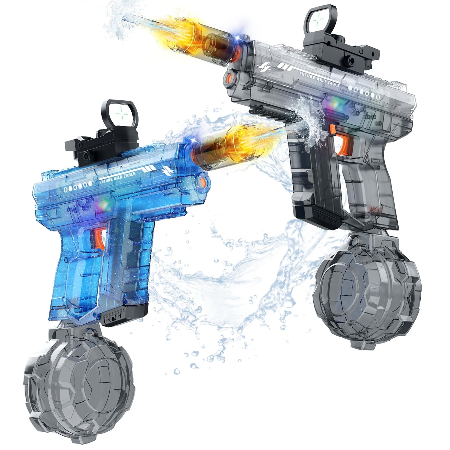 Vmiya Electric Water Gun 2 Pack – Light-Up Muzzle, 800cc Tanks, 26-33ft Range