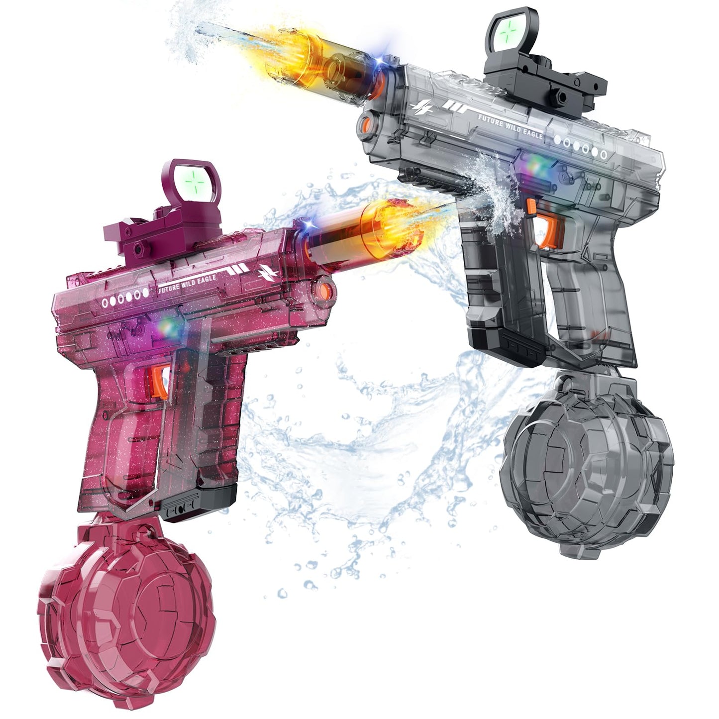 Vmiya Electric Water Gun 2 Pack – Light-Up, 800cc Tank, 26-33 ft Range