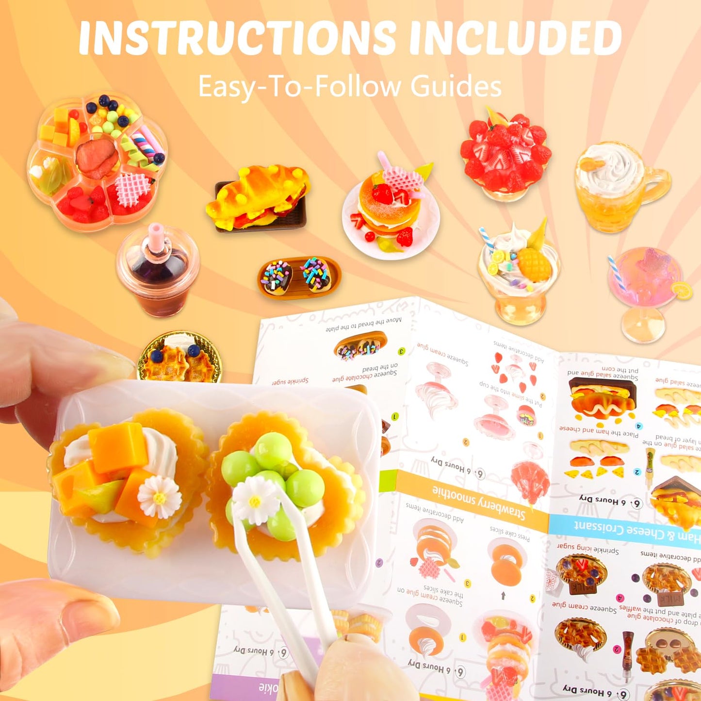 VMNlooking 12 Miniature Bakery Set – Not Edible DIY Mini Food Kit for Kids 6+