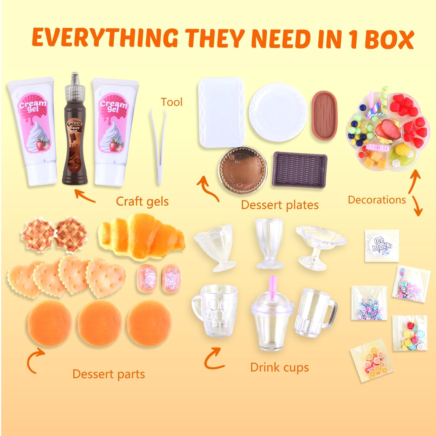VMNlooking 12 Miniature Bakery Set – Not Edible DIY Mini Food Kit for Kids 6+