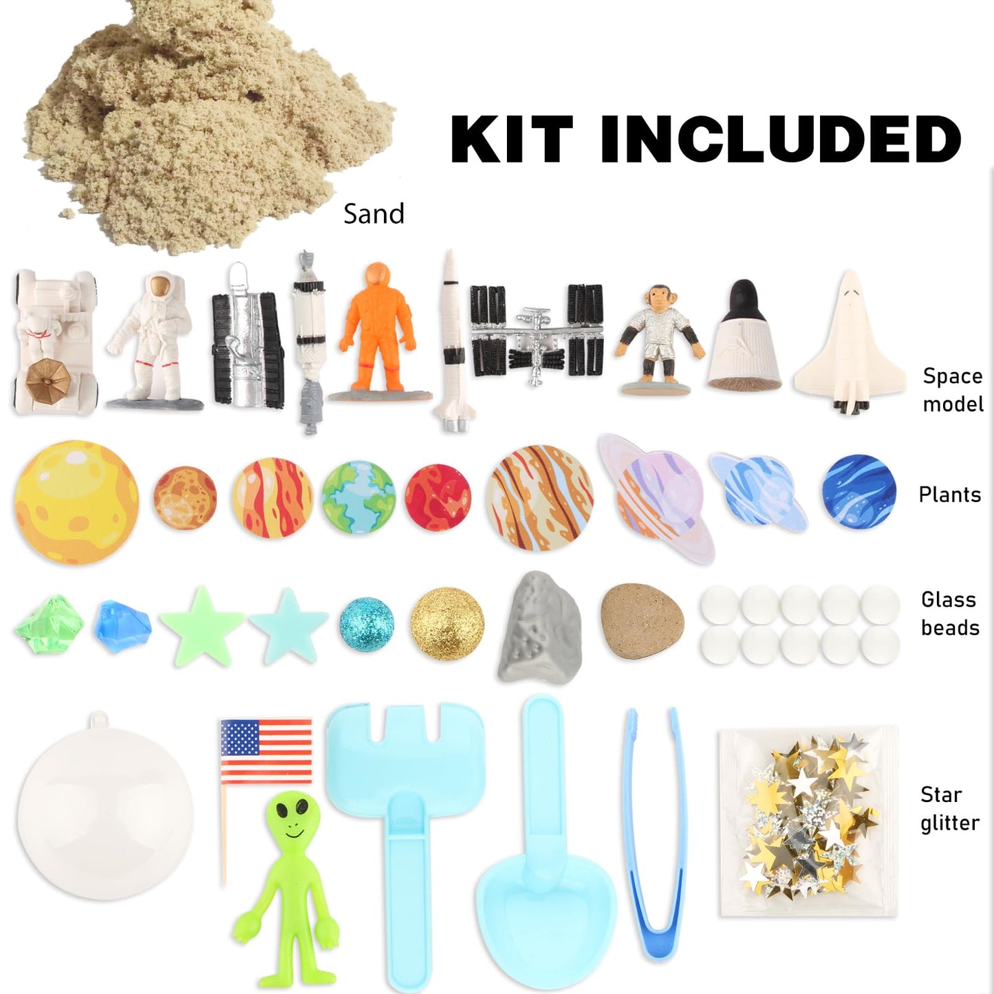 VMNlooking Space Themed Sensory Bin Filler – 9 Planets, 6 Textures, 4 Bins for Kids