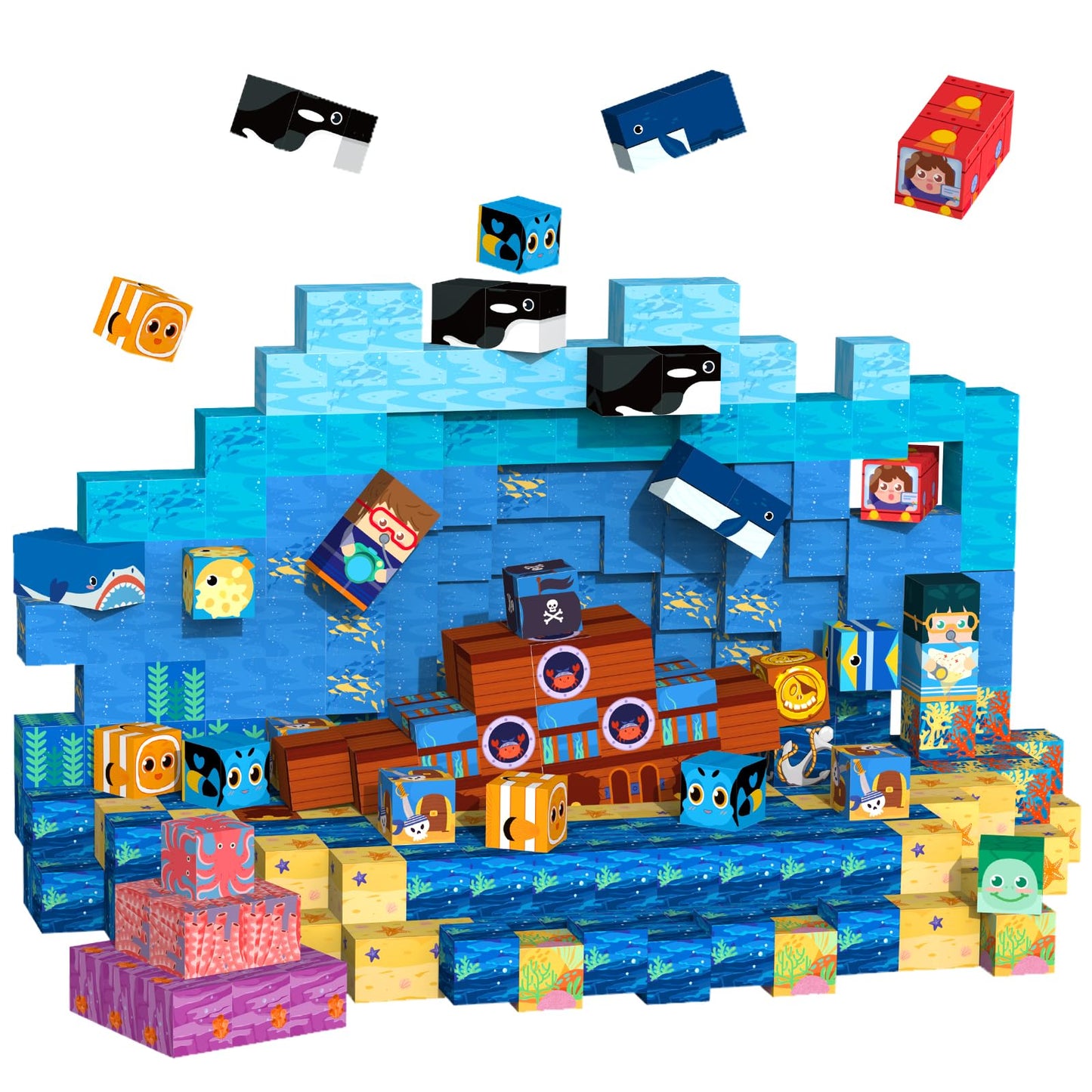 VNLINA Magnetic Building Blocks for Kids — 154 Pcs STEM Toy Set