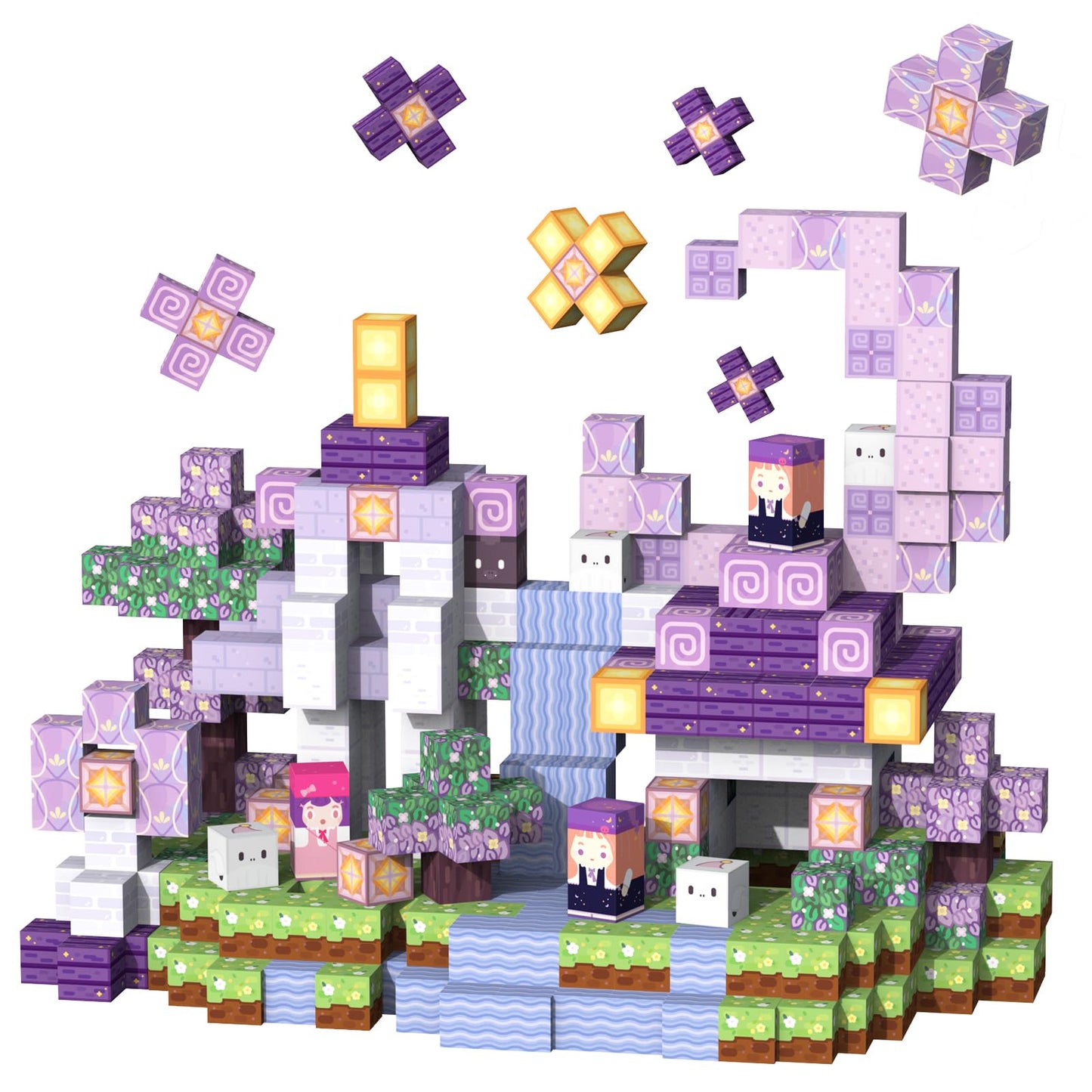 VNLINA Magnetic Blocks 120-Piece Castle Set – STEM & Creative Toy for Kids
