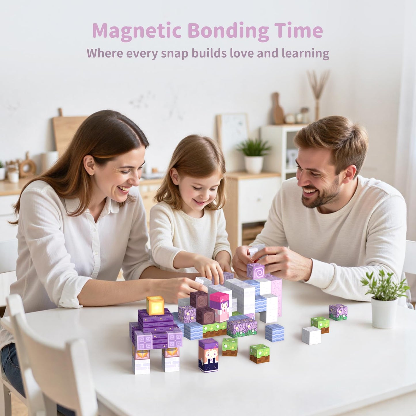 VNLINA Magnetic Blocks 120-Piece Castle Set – STEM & Creative Toy for Kids