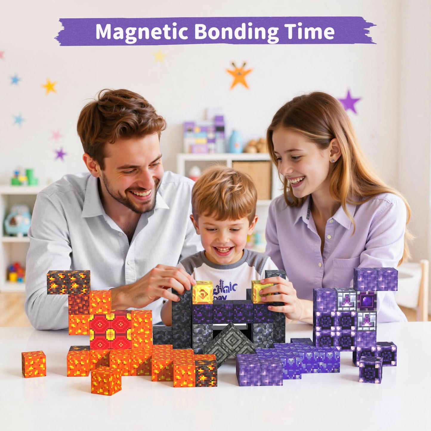 VNLINA 108PCS Magnetic Blocks Set – STEM Building Toys for Kids 3-12