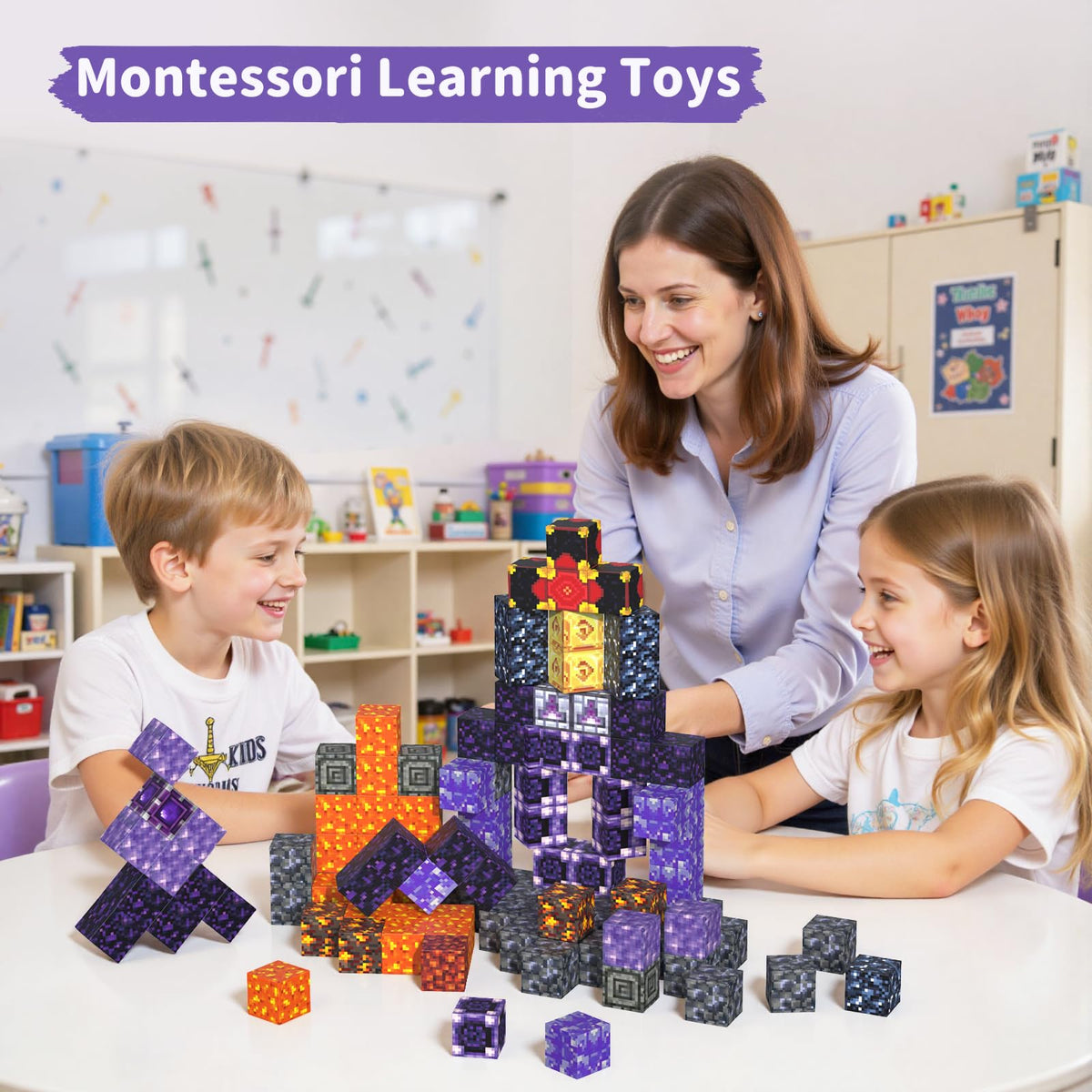 VNLINA 108PCS Magnetic Blocks Set – STEM Building Toys for Kids 3-12