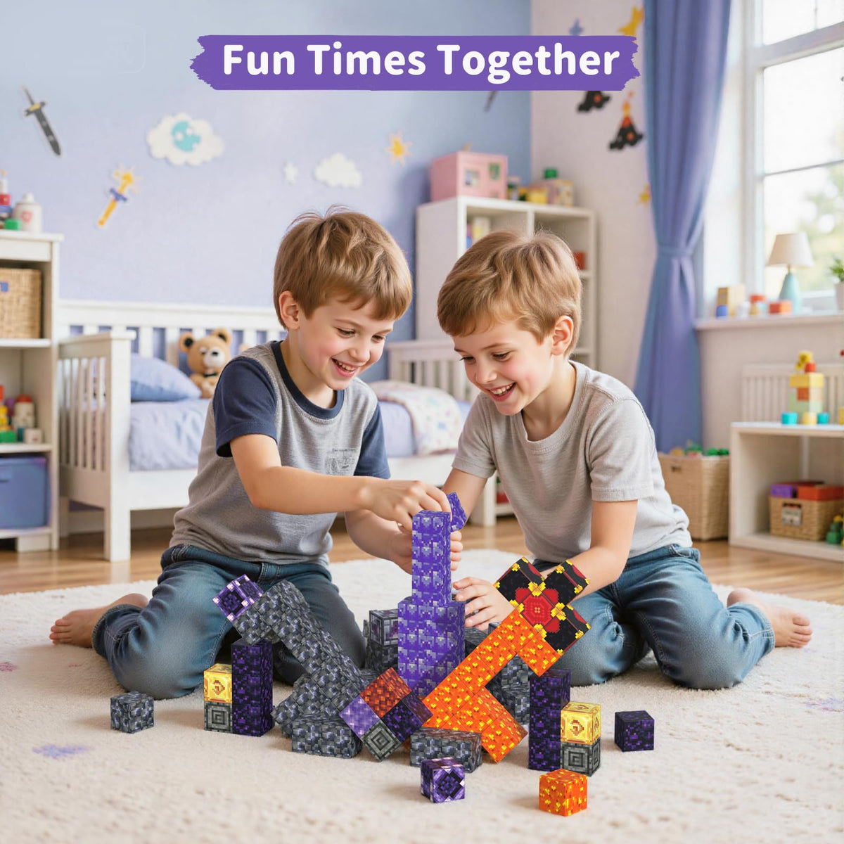 VNLINA 108PCS Magnetic Blocks Set – STEM Building Toys for Kids 3-12