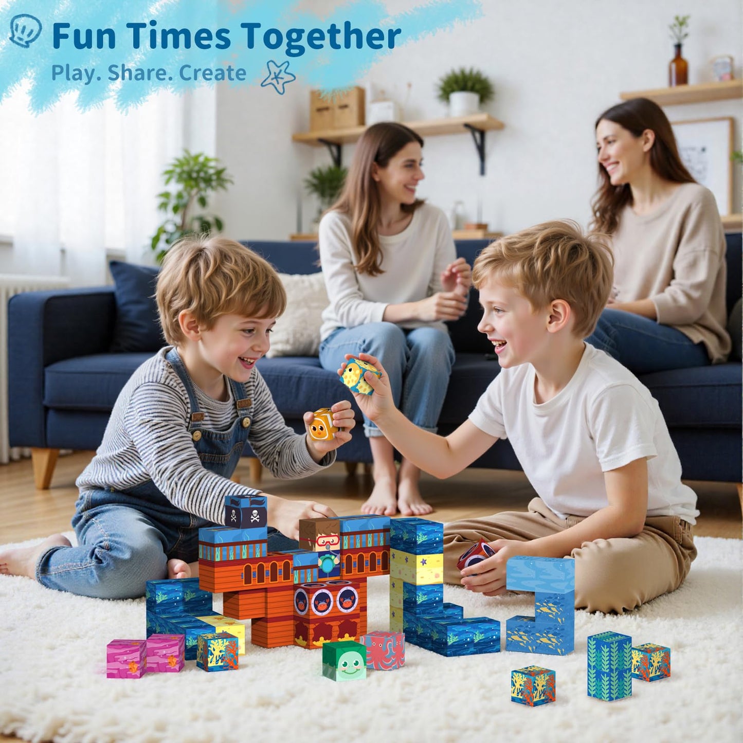 VNLINA Magnetic Building Blocks for Kids — 154 Pcs STEM Toy Set
