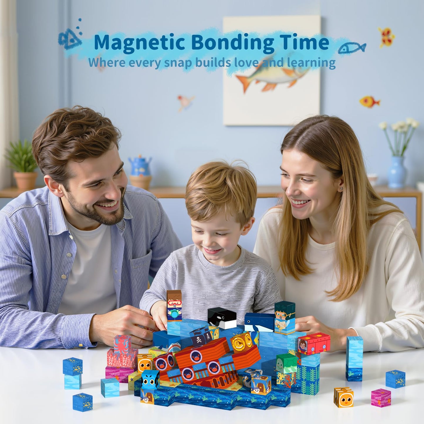 VNLINA Magnetic Building Blocks for Kids — 154 Pcs STEM Toy Set