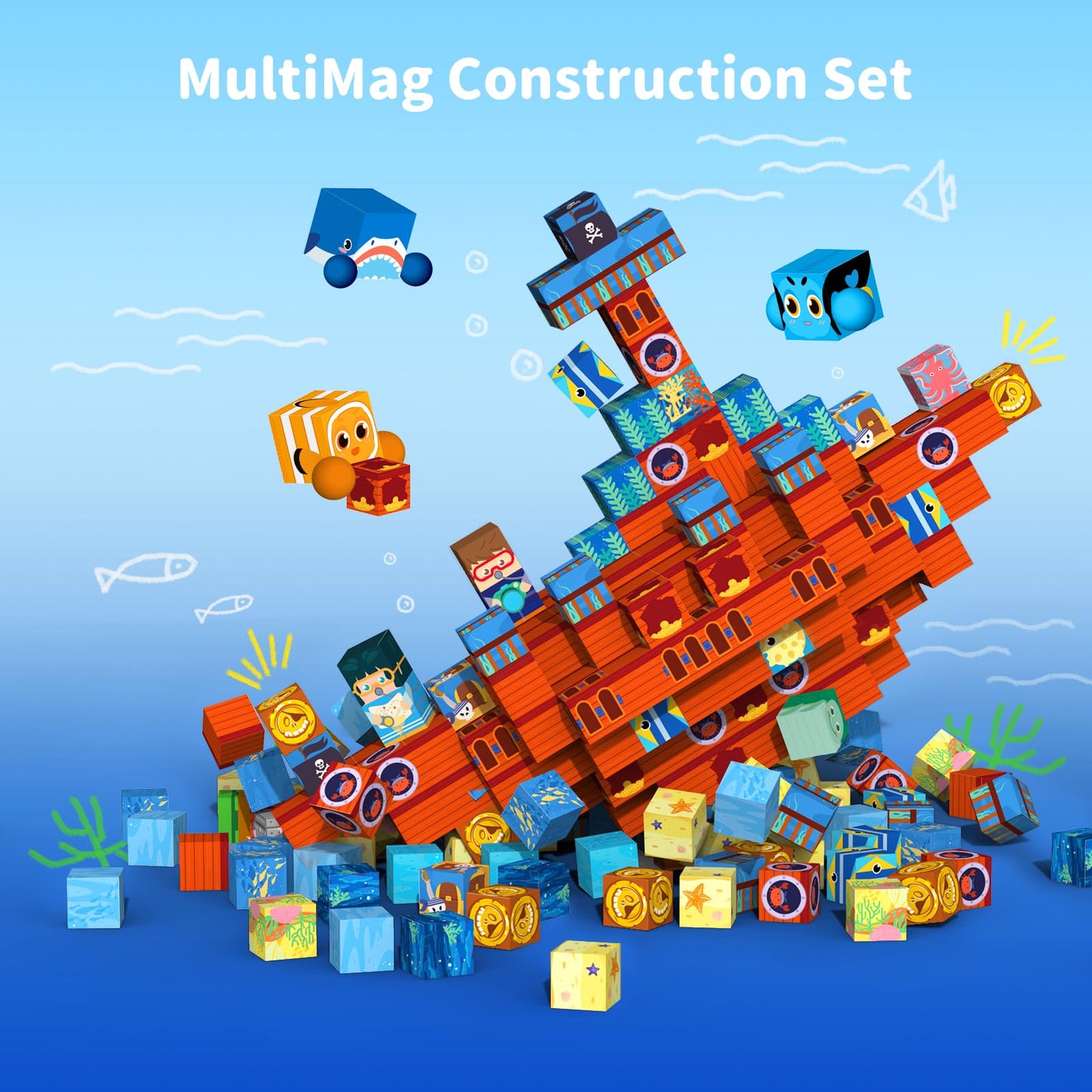 VNLINA Magnetic Building Blocks for Kids — 154 Pcs STEM Toy Set