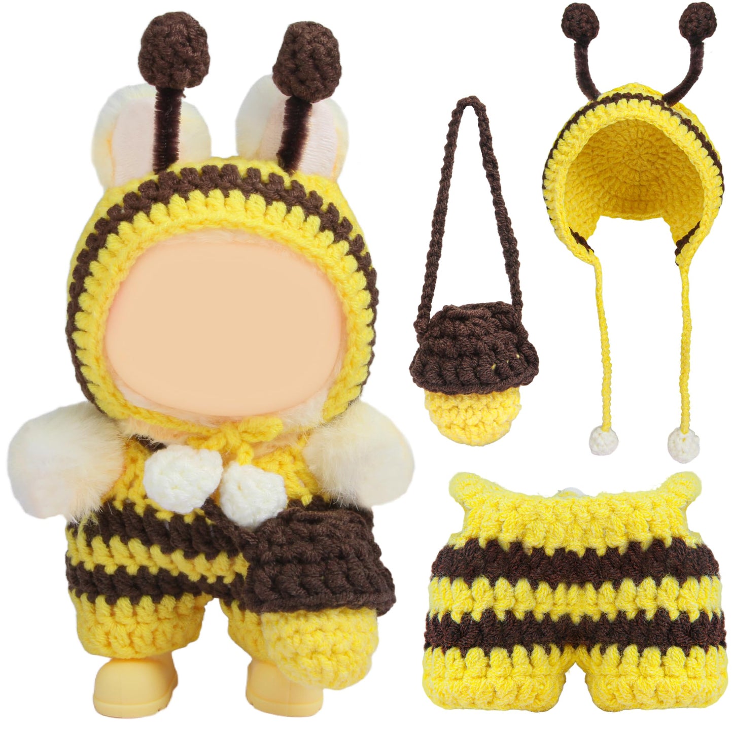 Voccim Handmade 17cm Doll Clothes – Animal-Inspired Outfits with Bag & Hat