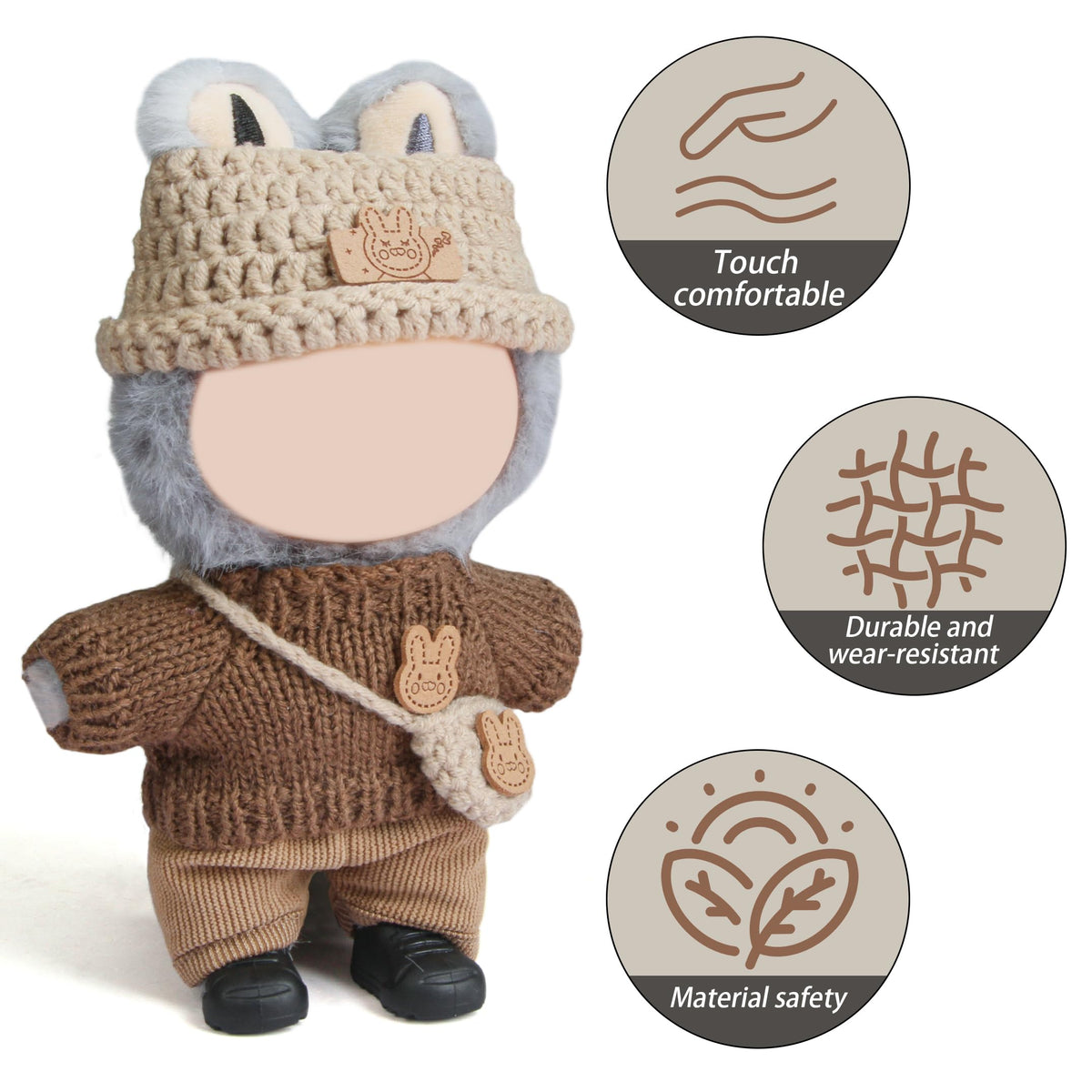 Voccim 17cm Doll Clothes – 11-Piece Handcrafted Crochet Outfit + Accessories