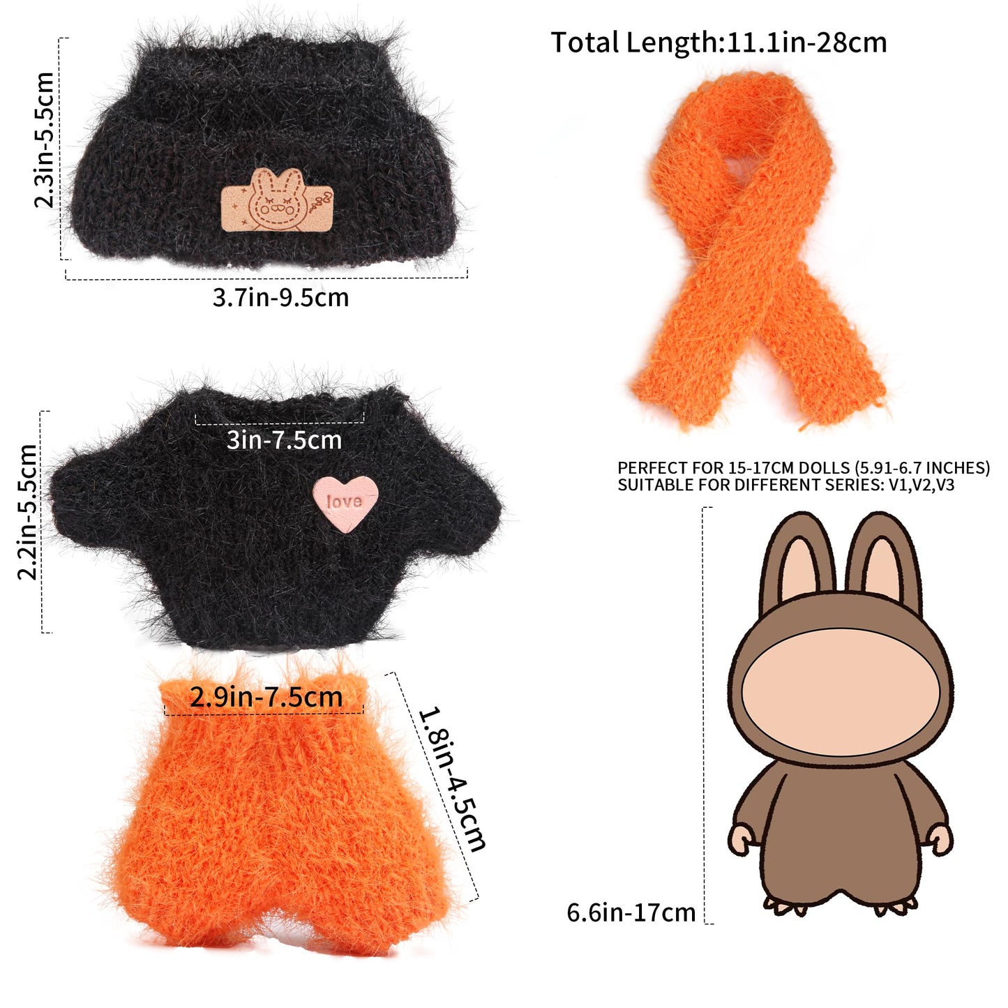 Voccim 17cm Doll Outfits – 9-Piece Halloween & Classic Set for 17cm Dolls