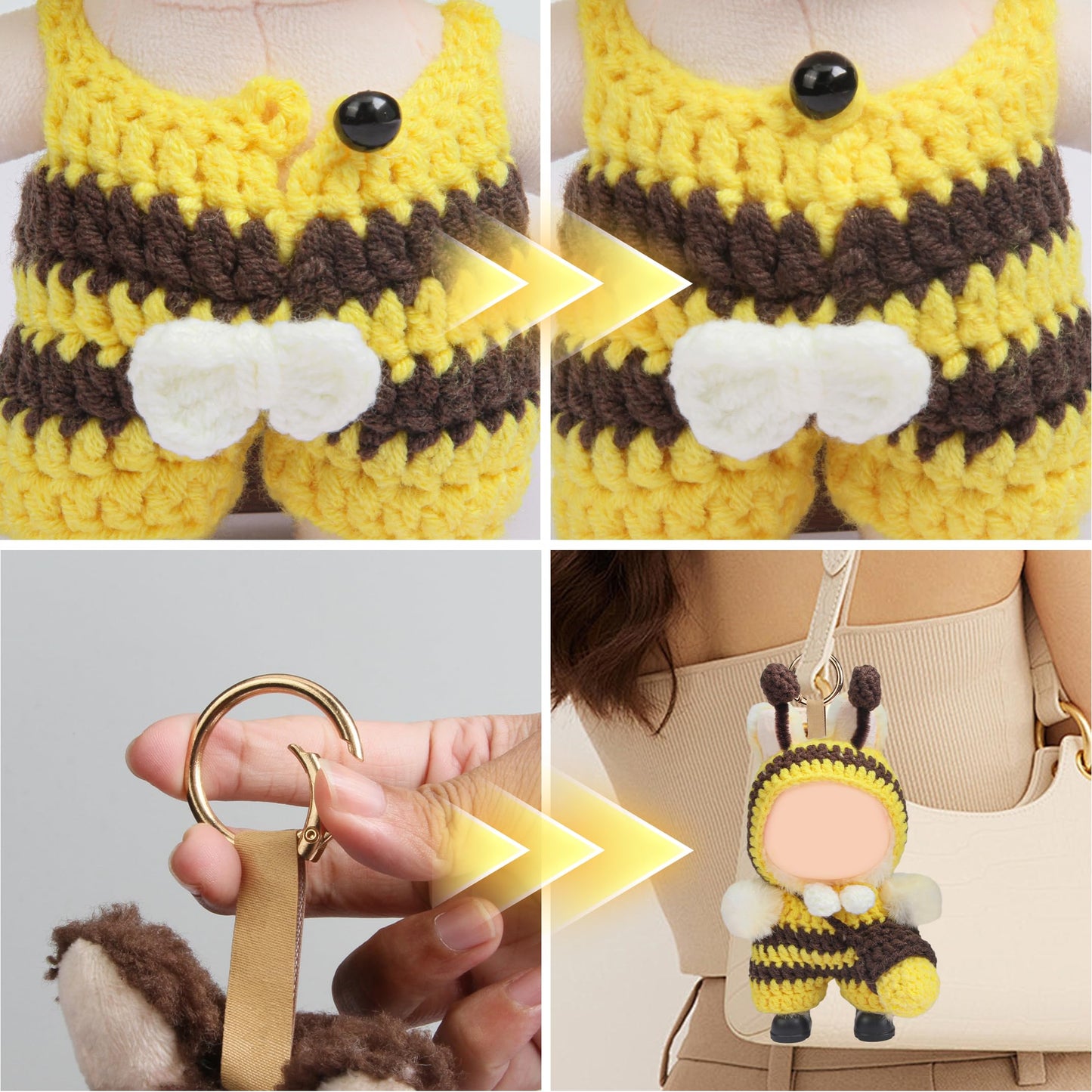 Voccim Handmade 17cm Doll Clothes – Animal-Inspired Outfits with Bag & Hat