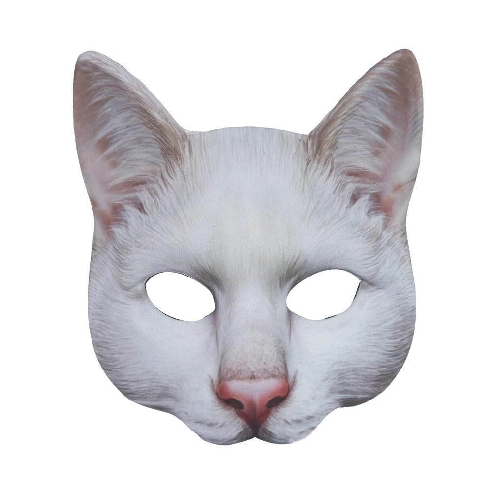 Vocoliday Half Face Cat Mask - Halloween Masquerade Cosplay Accessory (Style H)