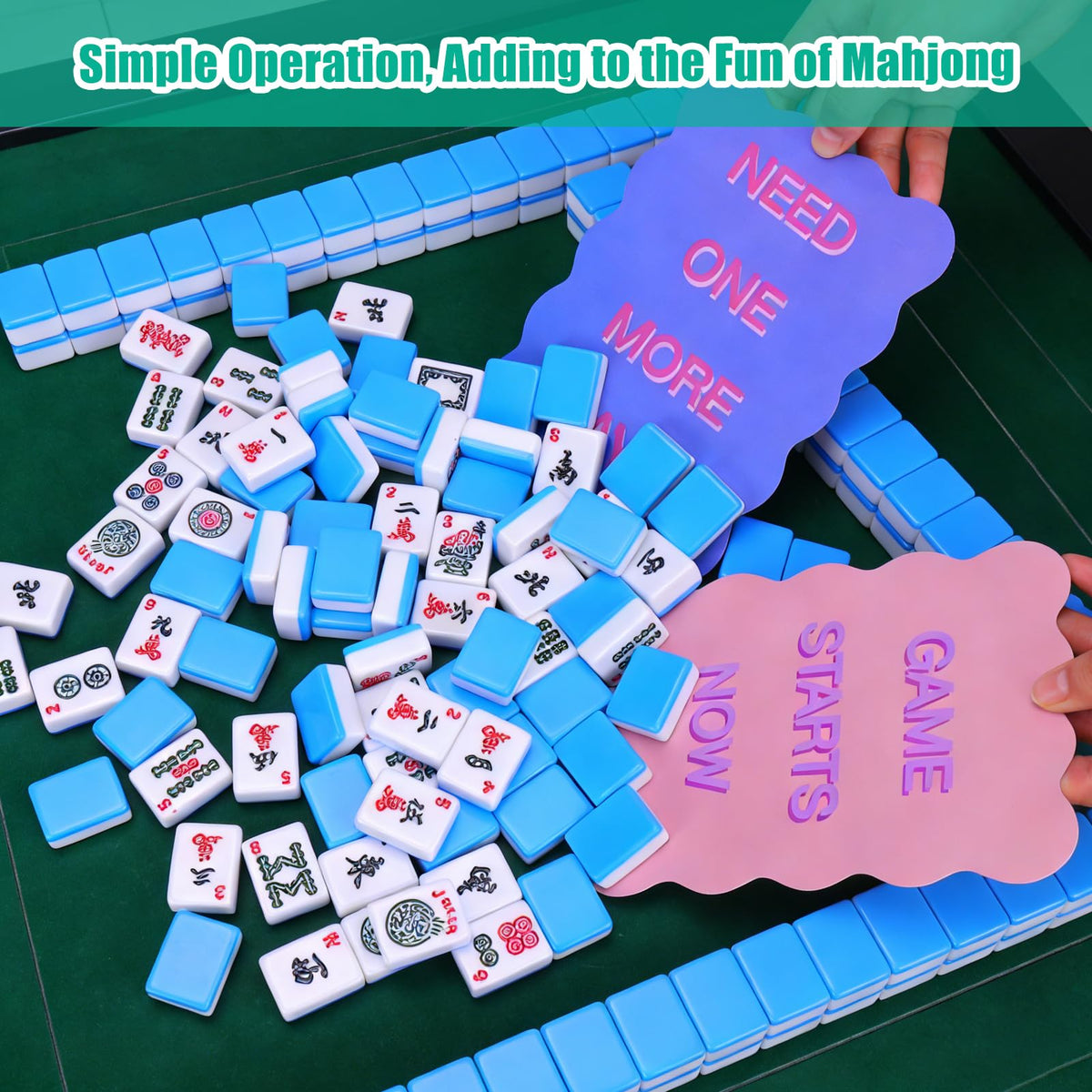Vodolo 4 Pcs Mahjong Shufflers & 4 Pcs Line Finder | Thickened PVC Accessories for Travel, Parties, and Games