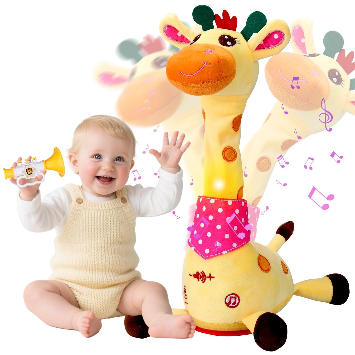 Vodolo Talking Singing Dancing Giraffe Toy — 60 Songs, Rechargeable Plush Baby Toy