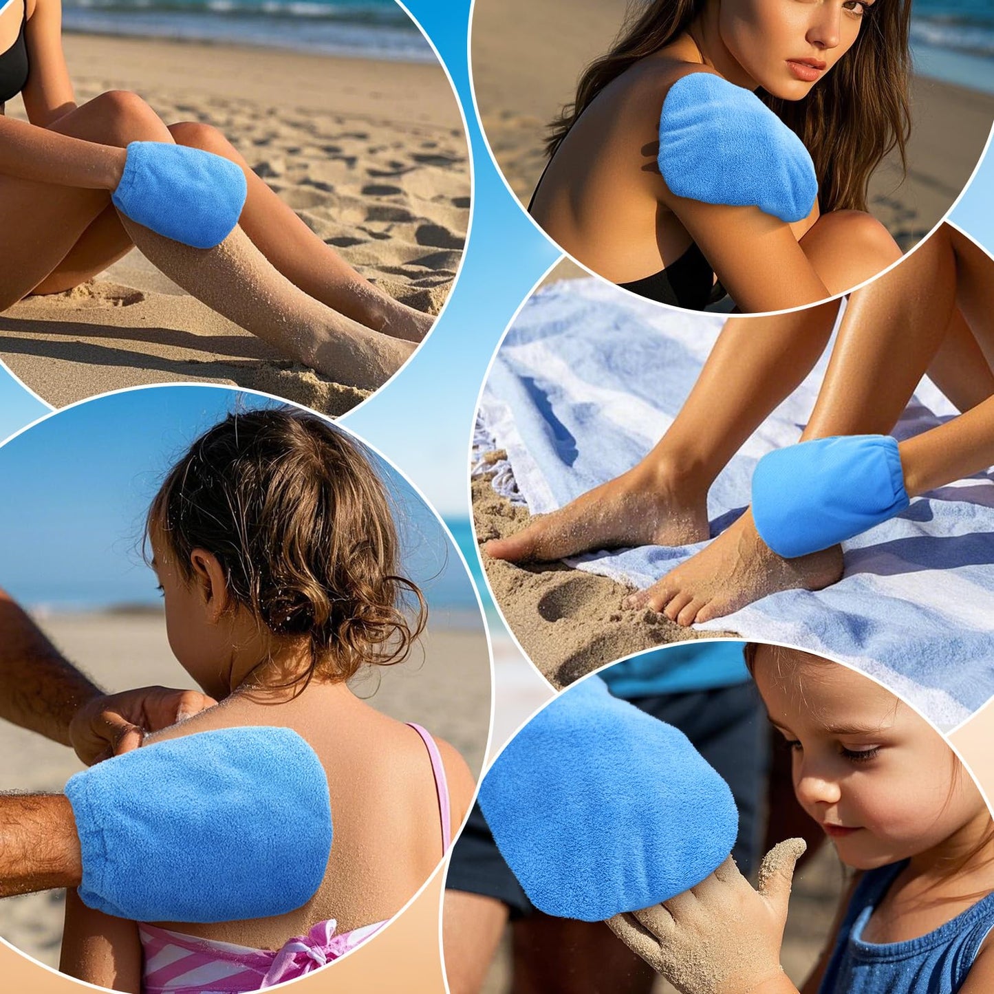 Vodolo 2 in 1 Sand Remover Bag & Mitts — Beach Sand Cleanup for Kids & Adults (2 Pcs)