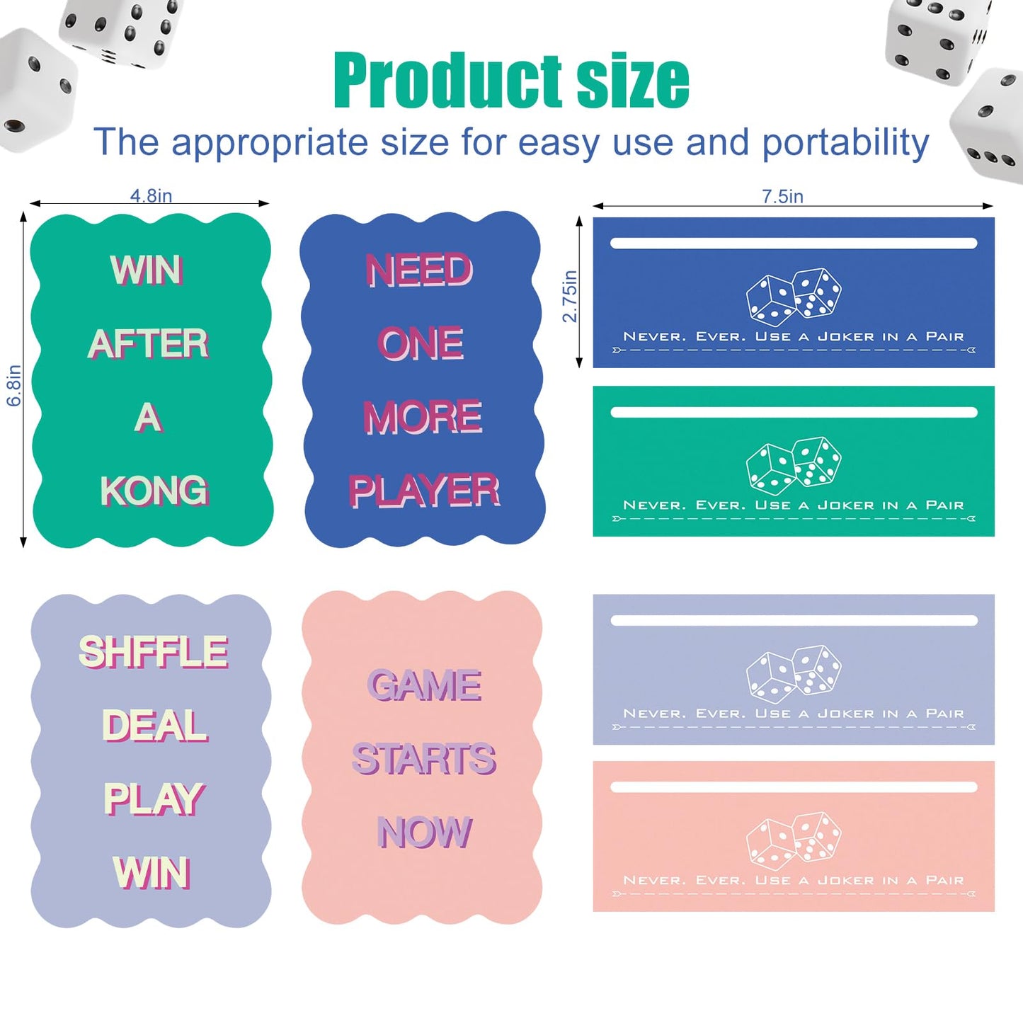 Vodolo 4 Pcs Mahjong Shufflers & 4 Pcs Line Finder | Thickened PVC Accessories for Travel, Parties, and Games