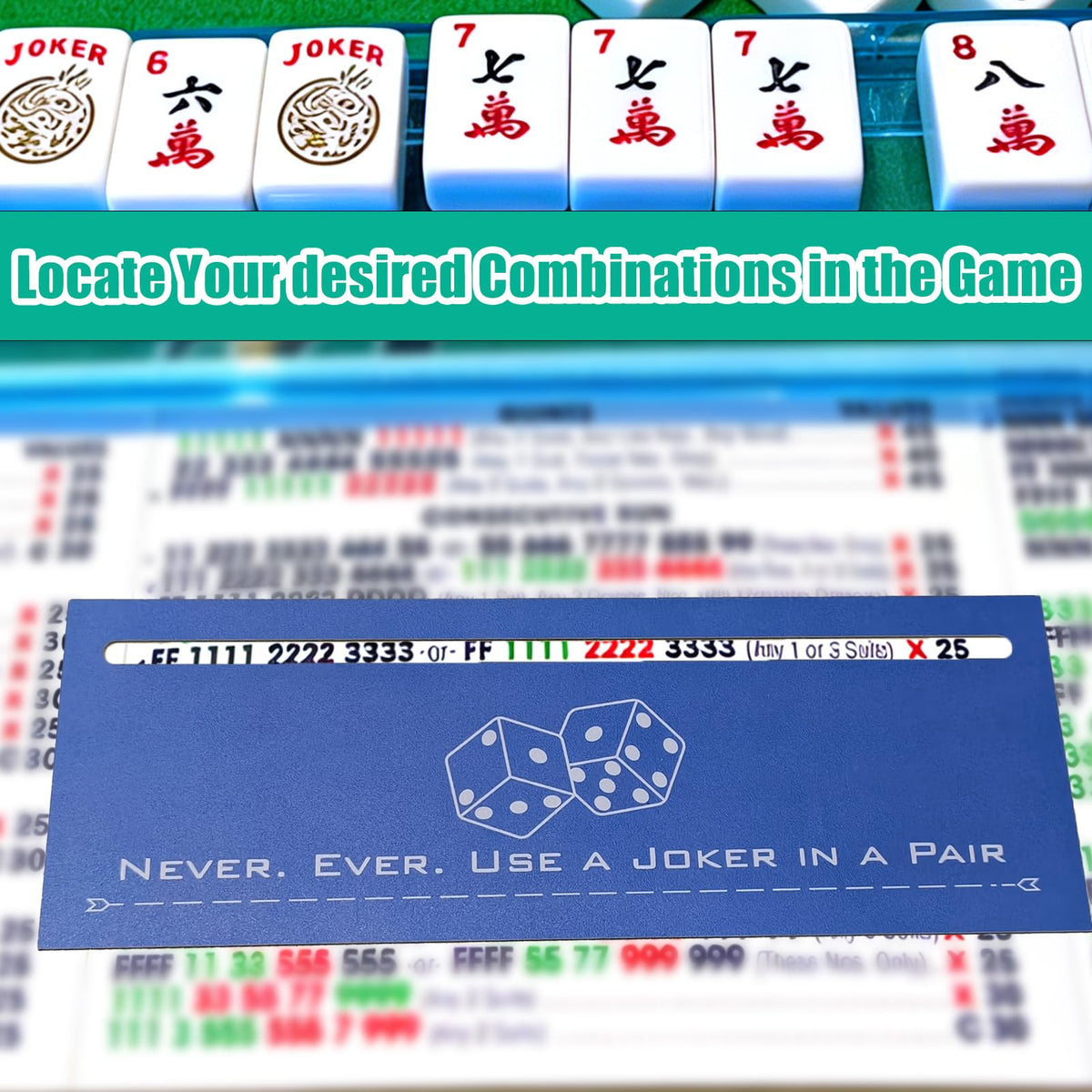 Vodolo 4 Pcs Mahjong Shufflers & 4 Pcs Line Finder | Thickened PVC Accessories for Travel, Parties, and Games