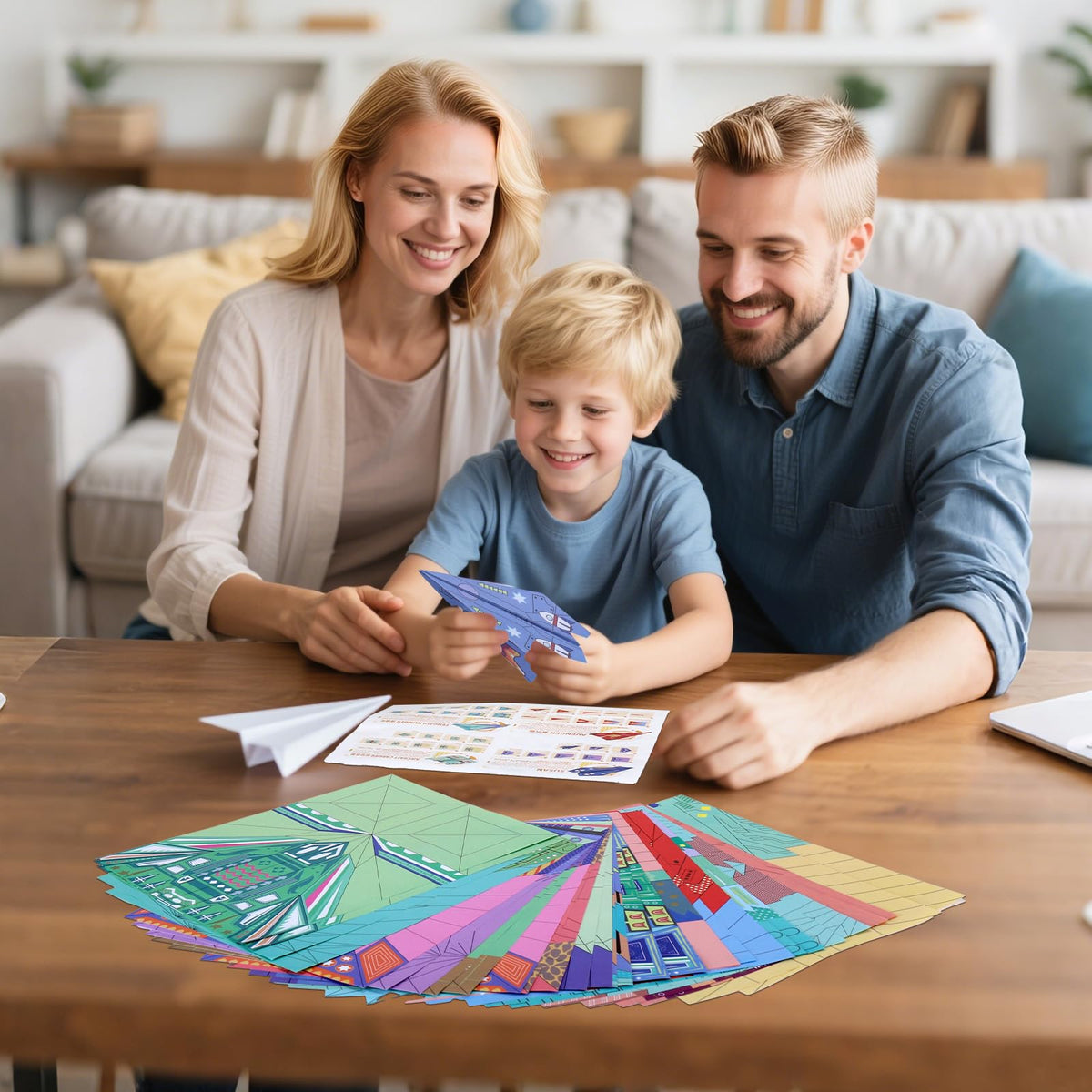 Vodolo Paper Airplane Kit: 16 Classic Designs, 32 Sheets for Kids 5-12