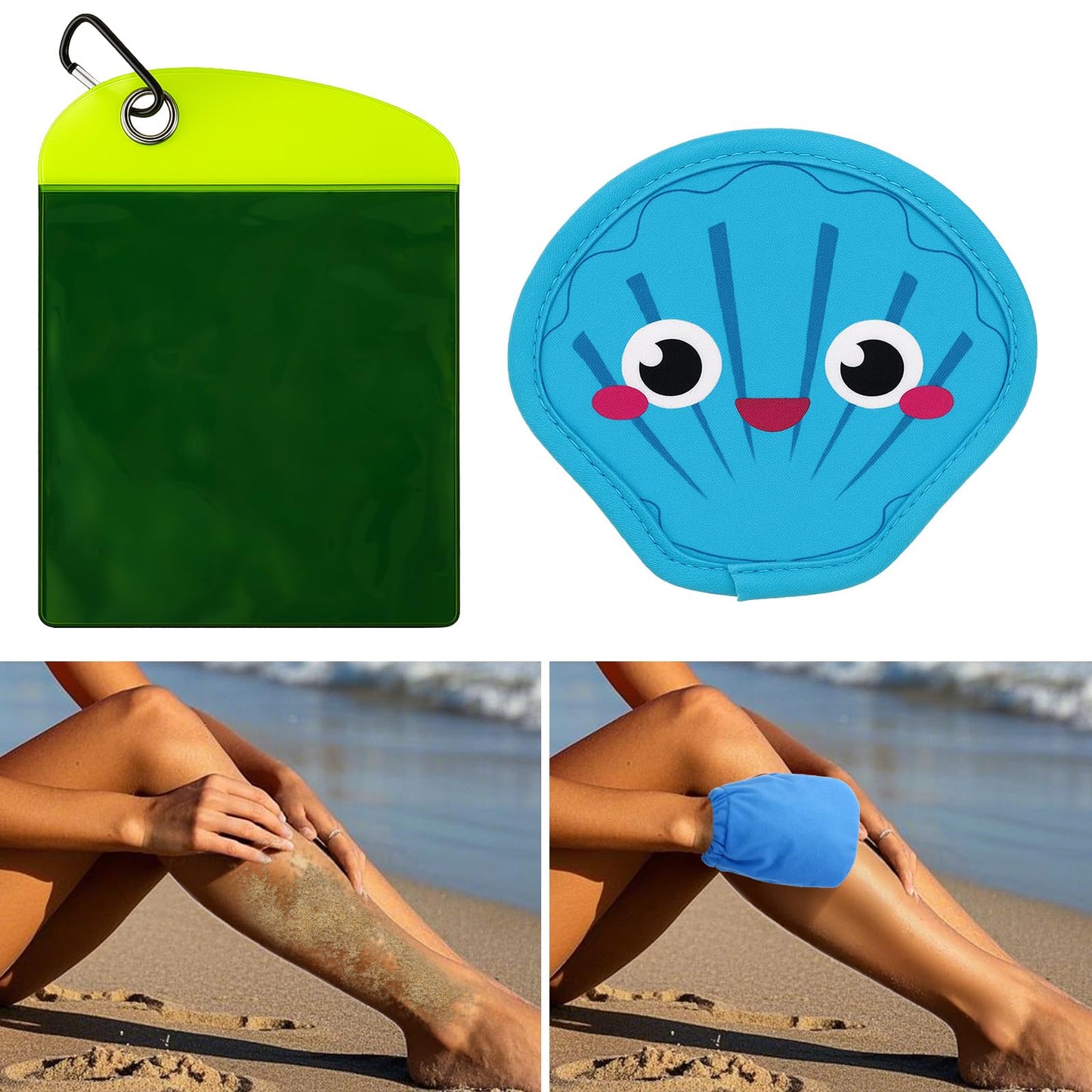 Vodolo Shell Sand Remover for Beach | Kid-Friendly Sand Eraser Bag