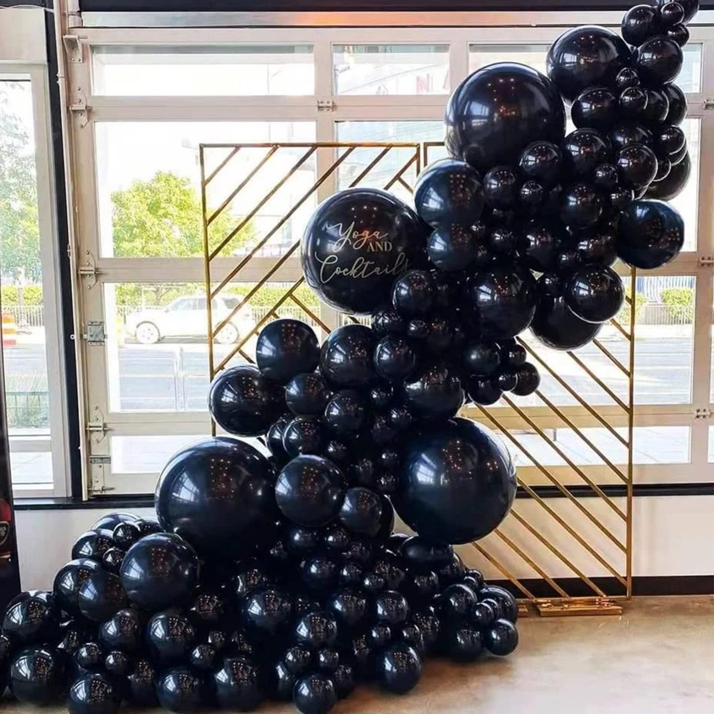 Voircoloria 130pcs Black Balloons Set – 5, 10, 12 & 18 Inch Latex Party Balloons