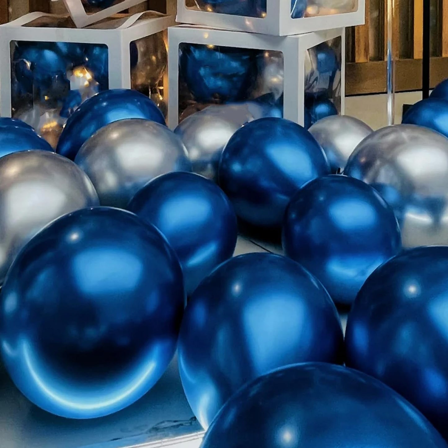 Voircoloria 90-Pack Metcllic Blue Balloon Garland Kit – 18/12/10/5 Inch for Weddings, Graduations & Parties