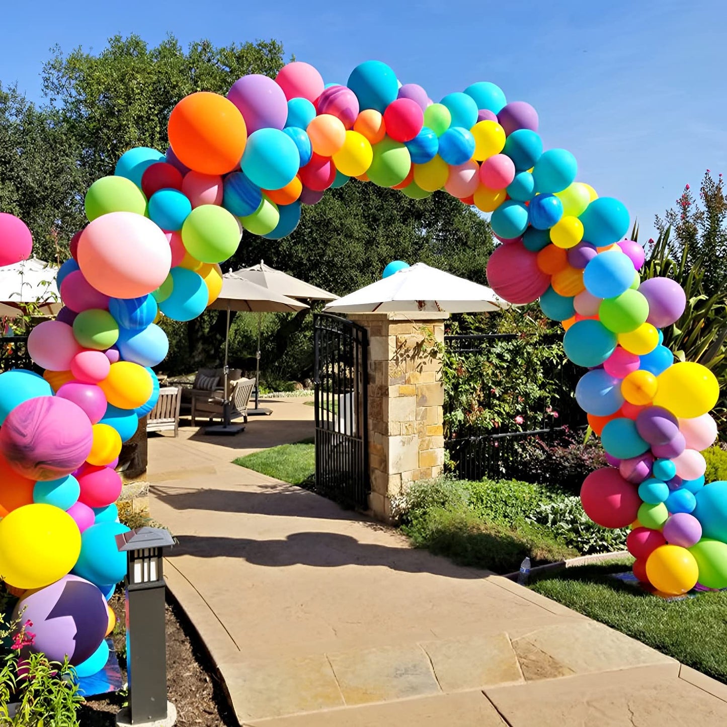 Voircoloria 105pcs Rainbow Balloons – 12inch Latex Party Kit