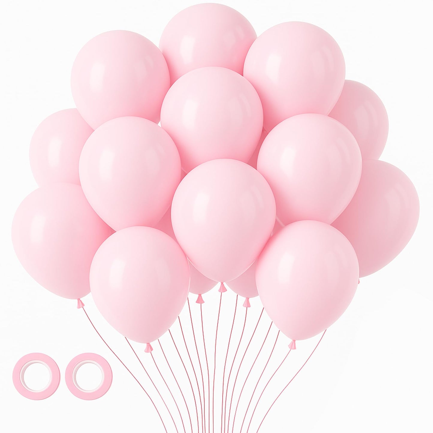 Voircoloria 105pcs Light Pink Balloons – 12in Pastel Pink Party Decor
