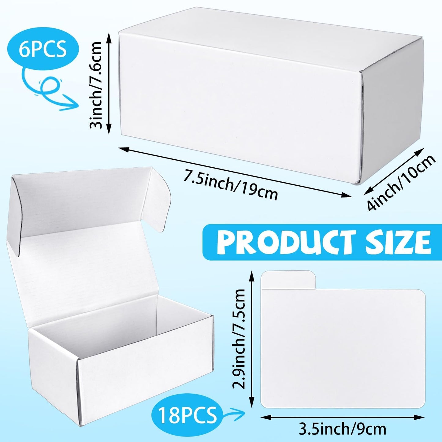 VOKOY Trading Card Storage Box with Dividers – 6 Pack, 400-Card Bulk Case (7.5in x 4in x 3in)