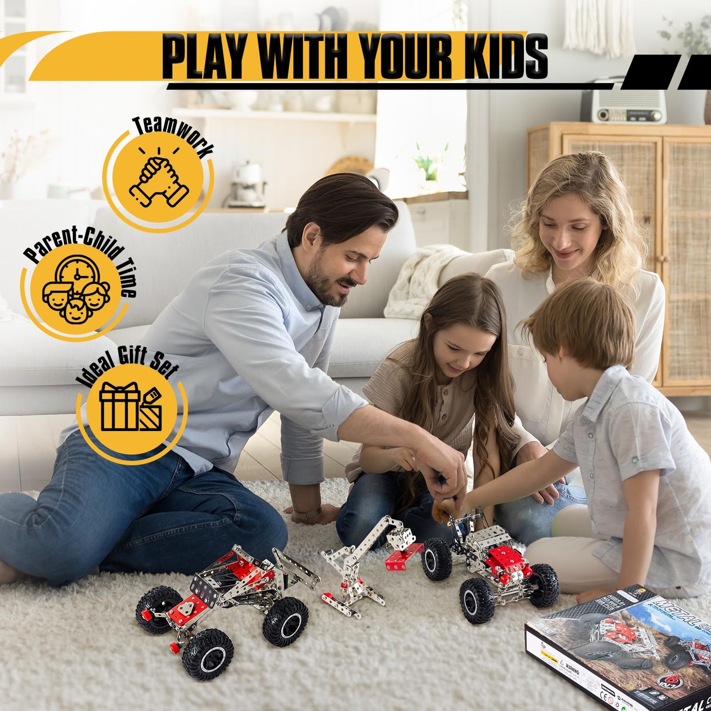 Volico 6-in-1 STEM Kit | 288-Piece Engineering Toys for Kids 5-12