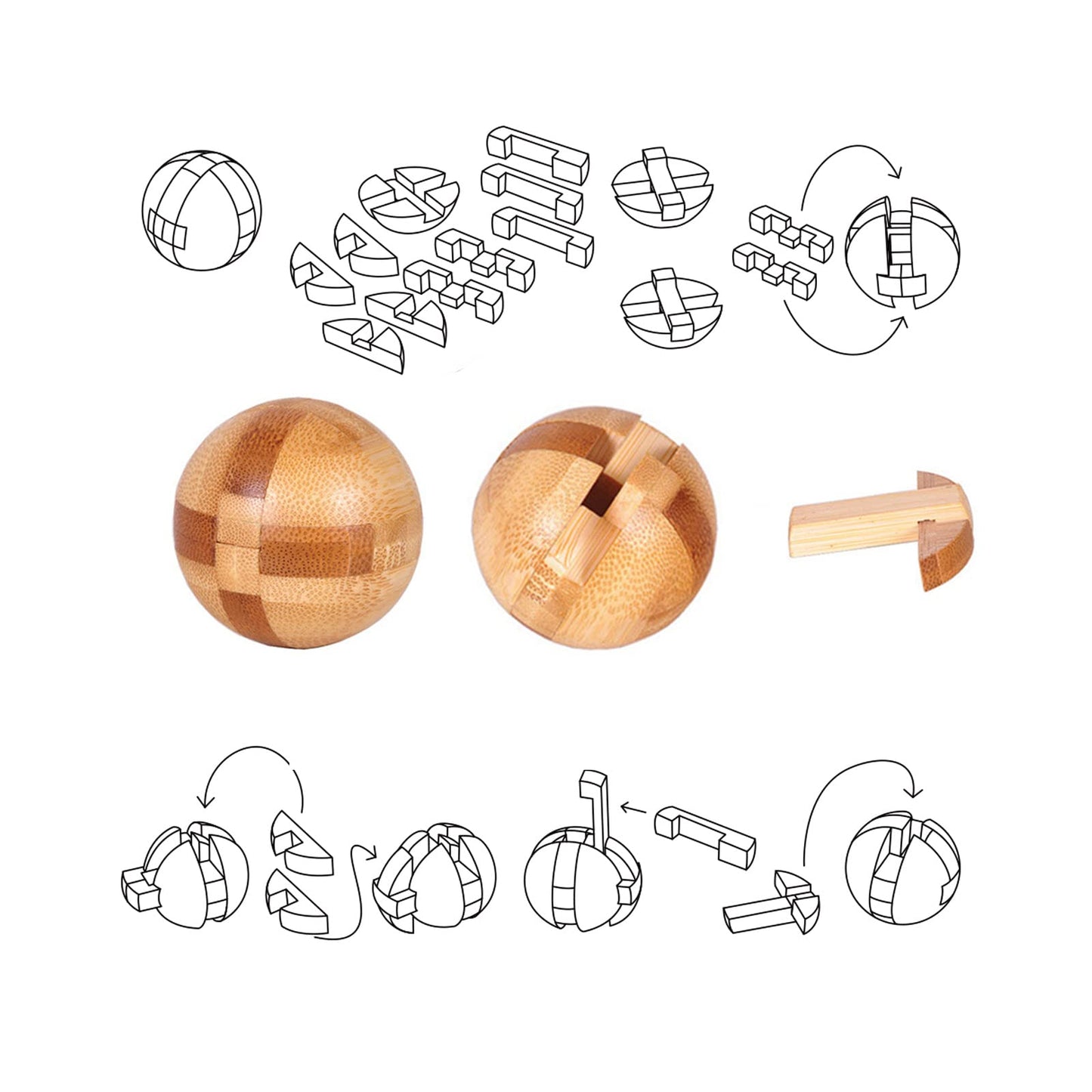 VolksRose 12pcs Wooden Brain Teasers – IQ Challenge, 3D Mind Box Gift Set