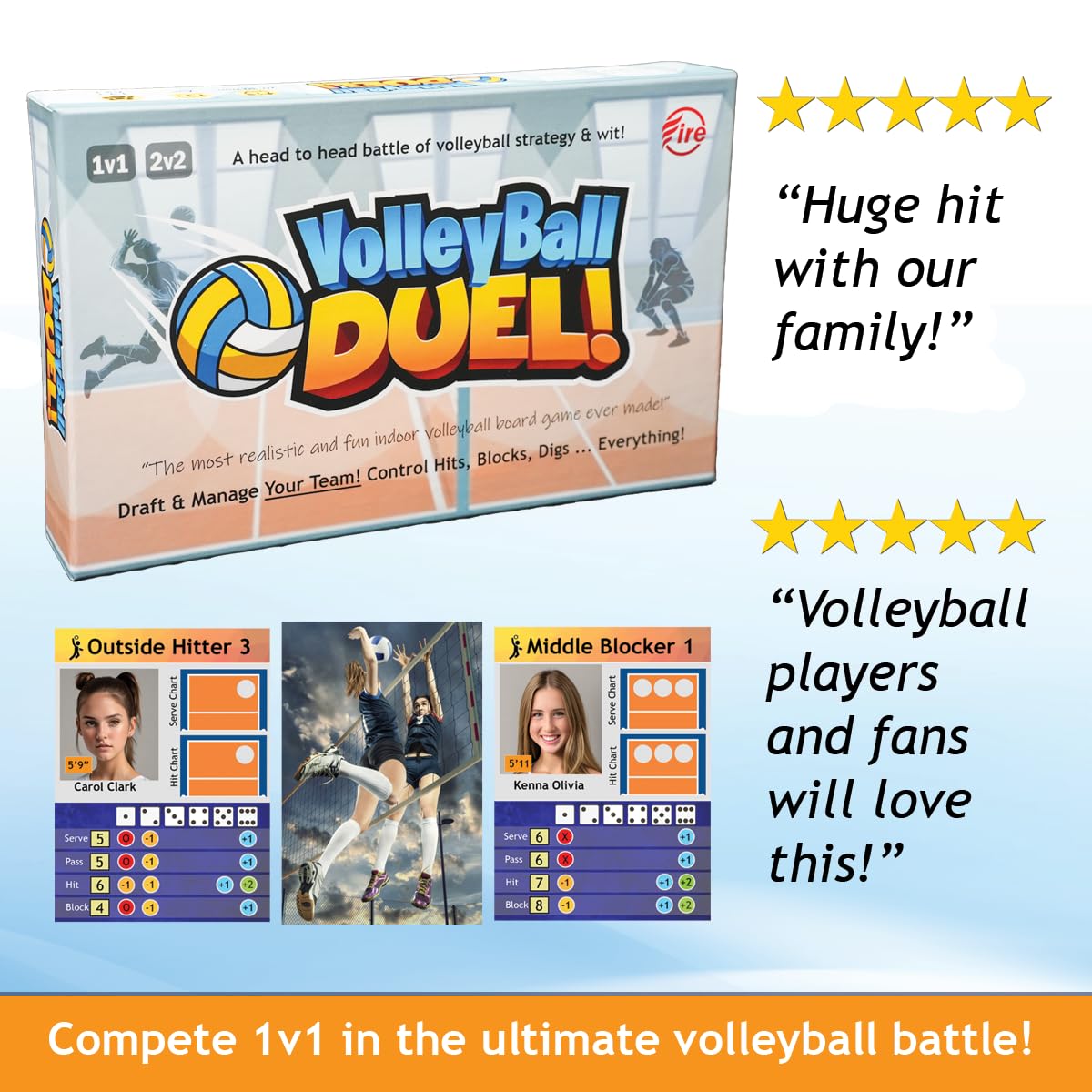 Volleyball Duel! | Action & Strategy Volleyball Board Game for 2 Players