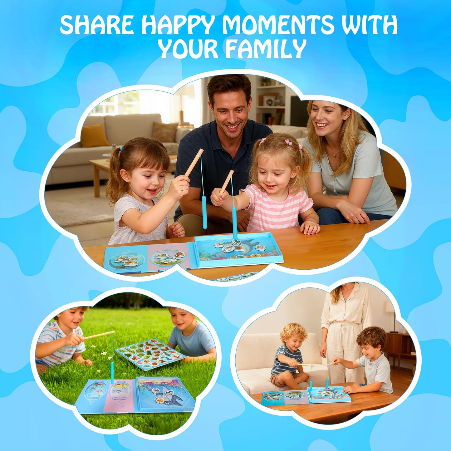 VOLSION Magnetic Fishing Game for Toddlers Ages 3-8 – Montessori Wooden Educational Toy