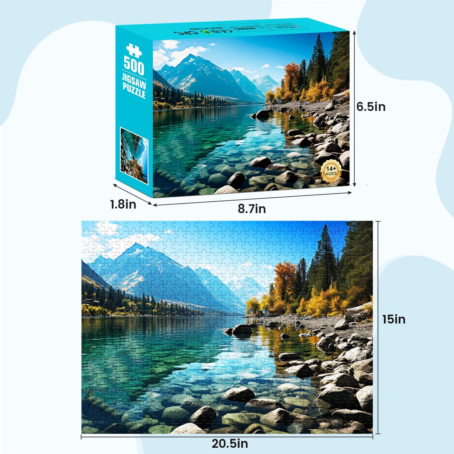 VOLUVOLU 500 Piece Puzzle for Adults – Glacier Park Jigsaw