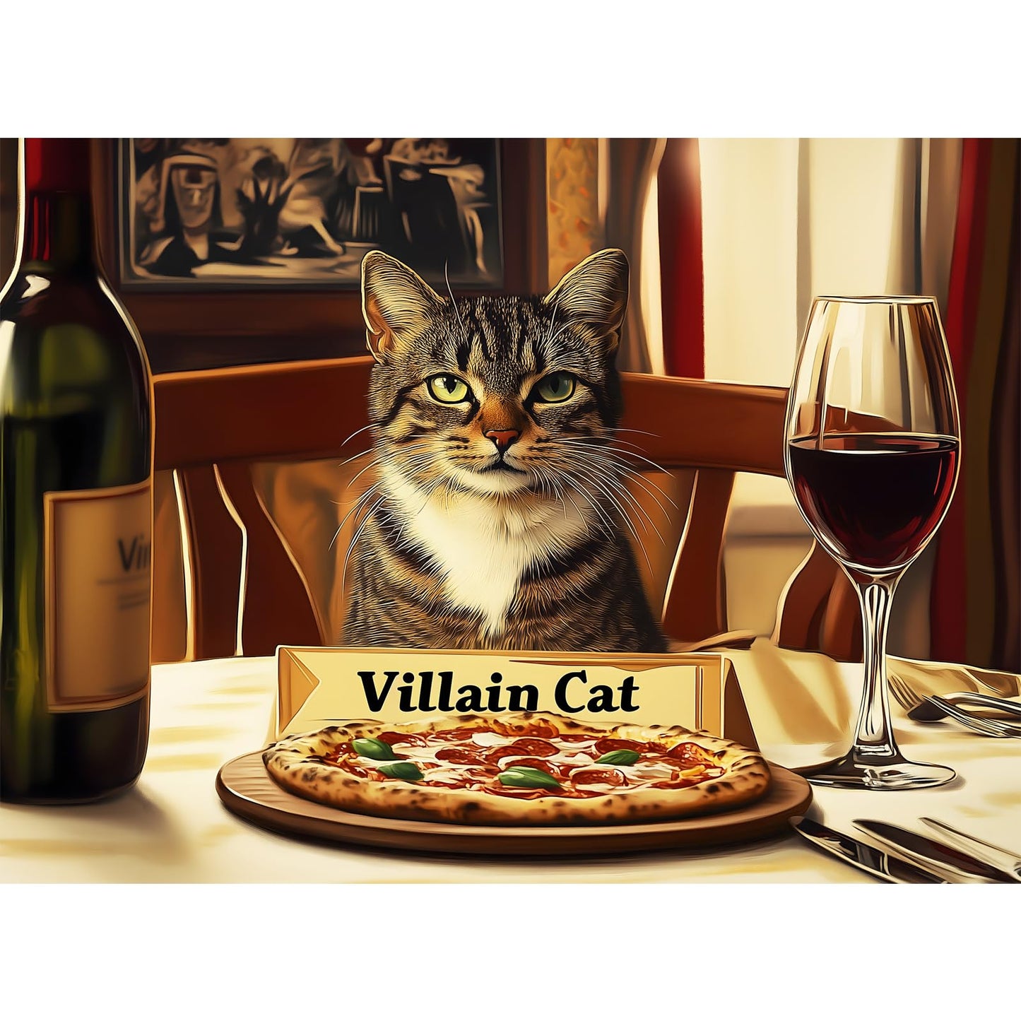 VOLUVOLU 300-Piece Cat Puzzle – Villain Cat Dining Scene | Gift for All Ages