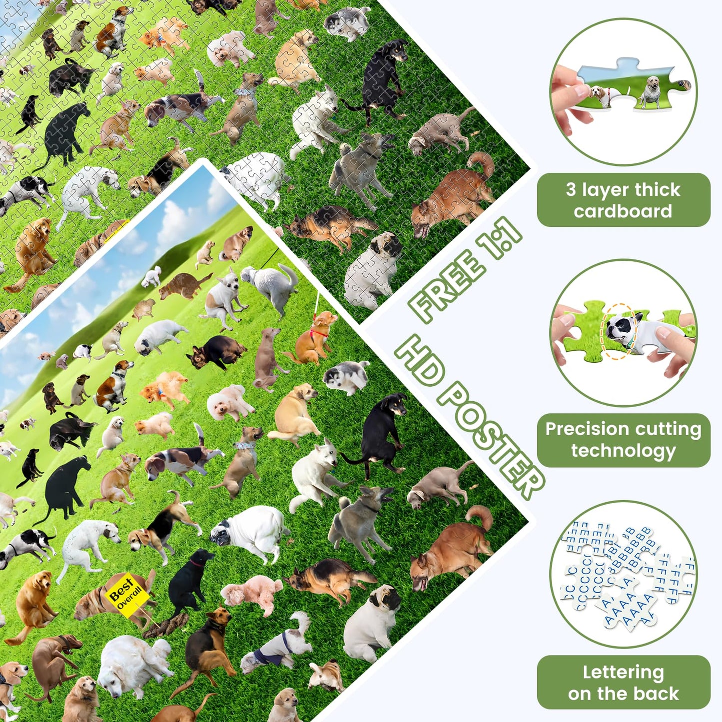 VOLUVOLU 1000-Piece Puppy Poop Puzzle – Funny Dog Gift for Adults