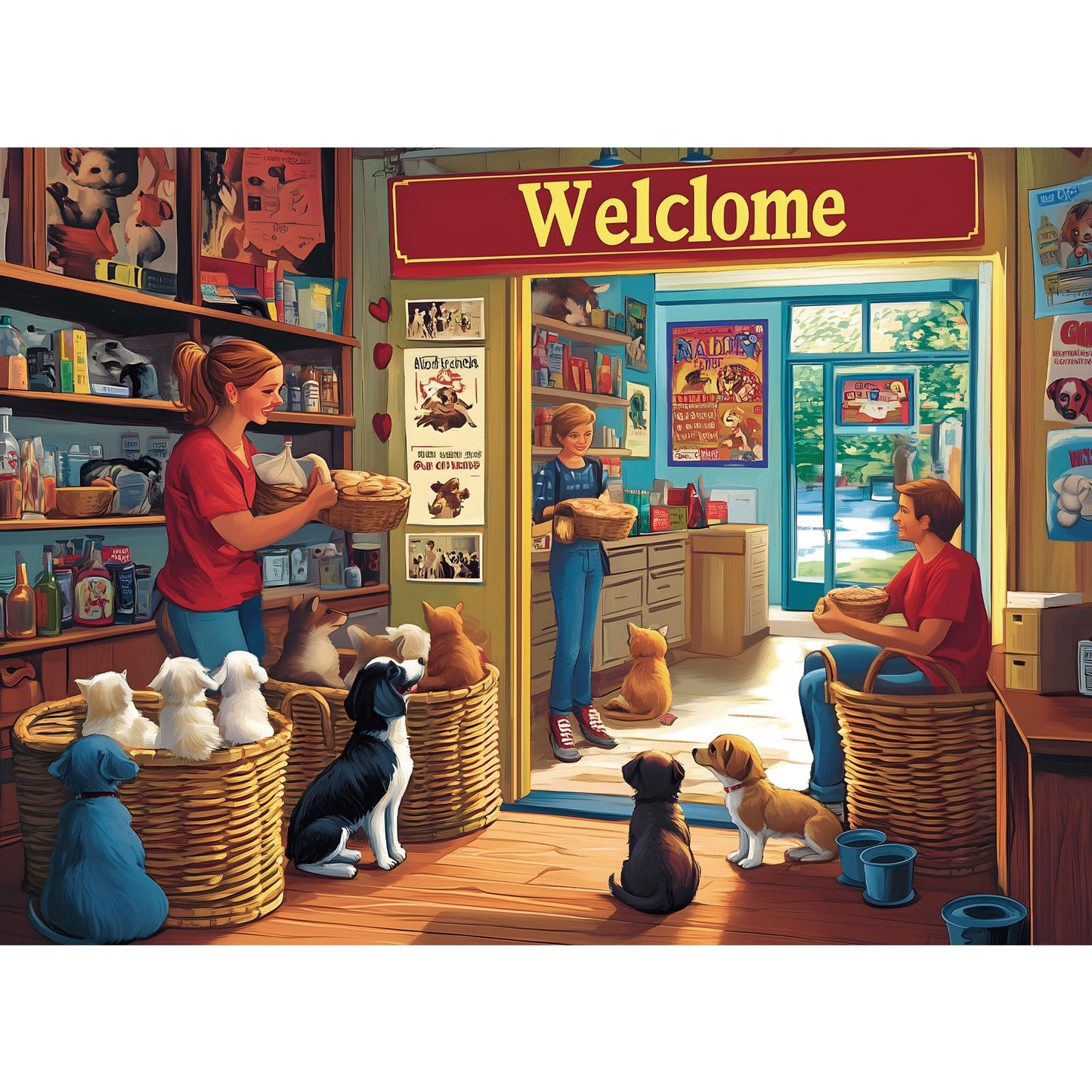 VOLUVOLU 500-Piece Animal Puzzle for Adults – Indoor Pet Shop Scene