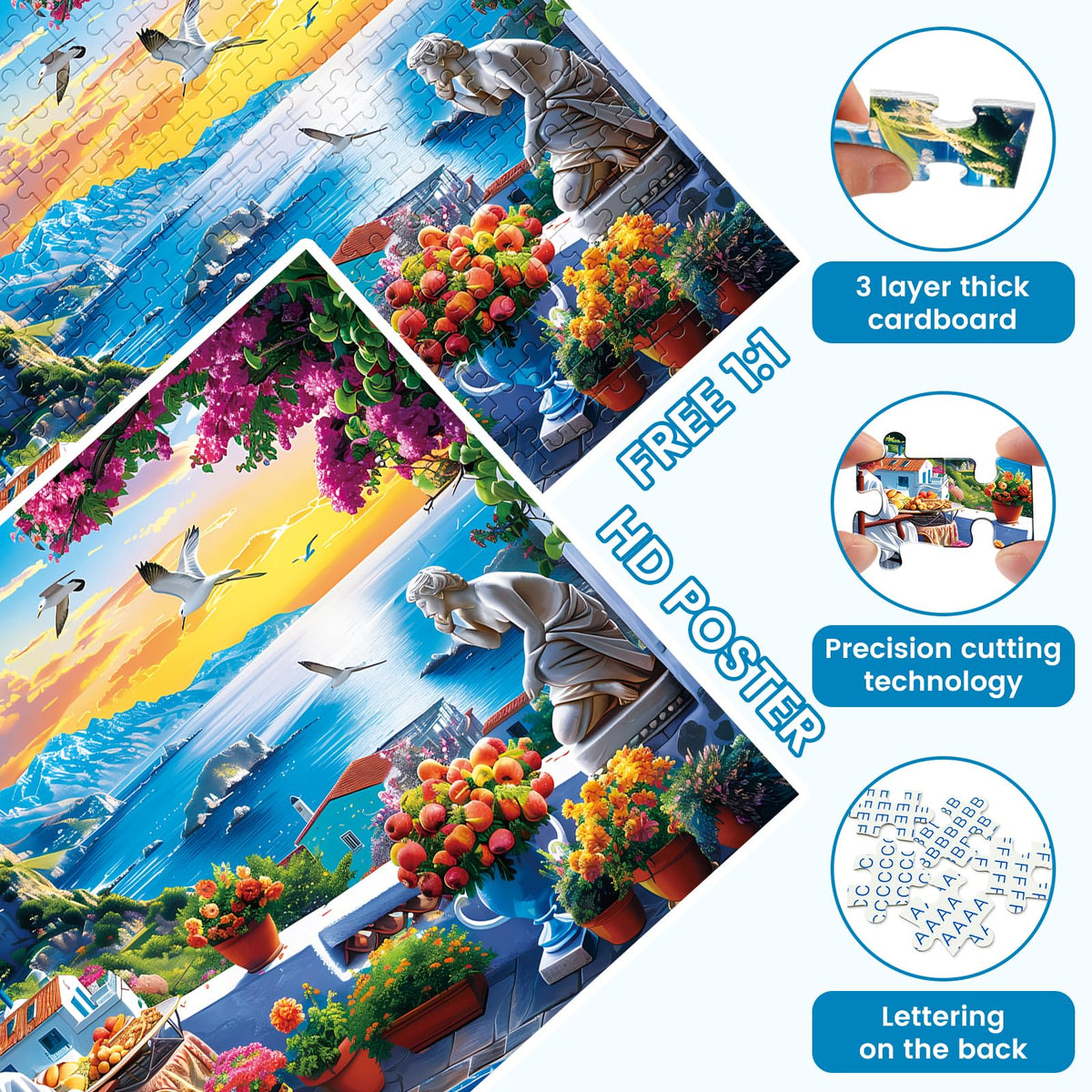 Voluvolu 500 Piece Seafront Puzzle for Adults – Nature Landscape Jigsaw (20.5×15 in)