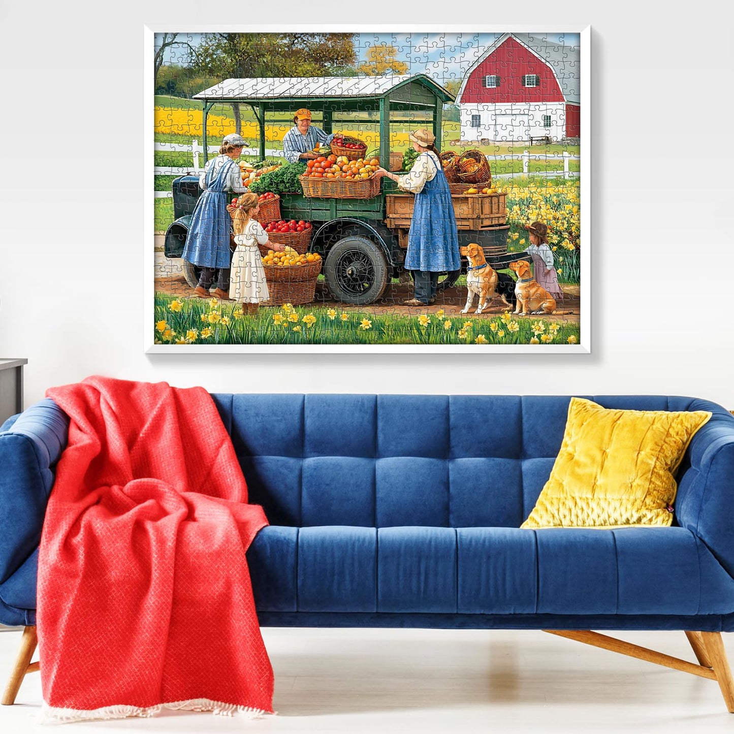VOLUVOLU 500-Piece Jigsaw Puzzle for Adults – Pasture Farm Scene (Dogs & Vegetables) 20.5 x 15 in
