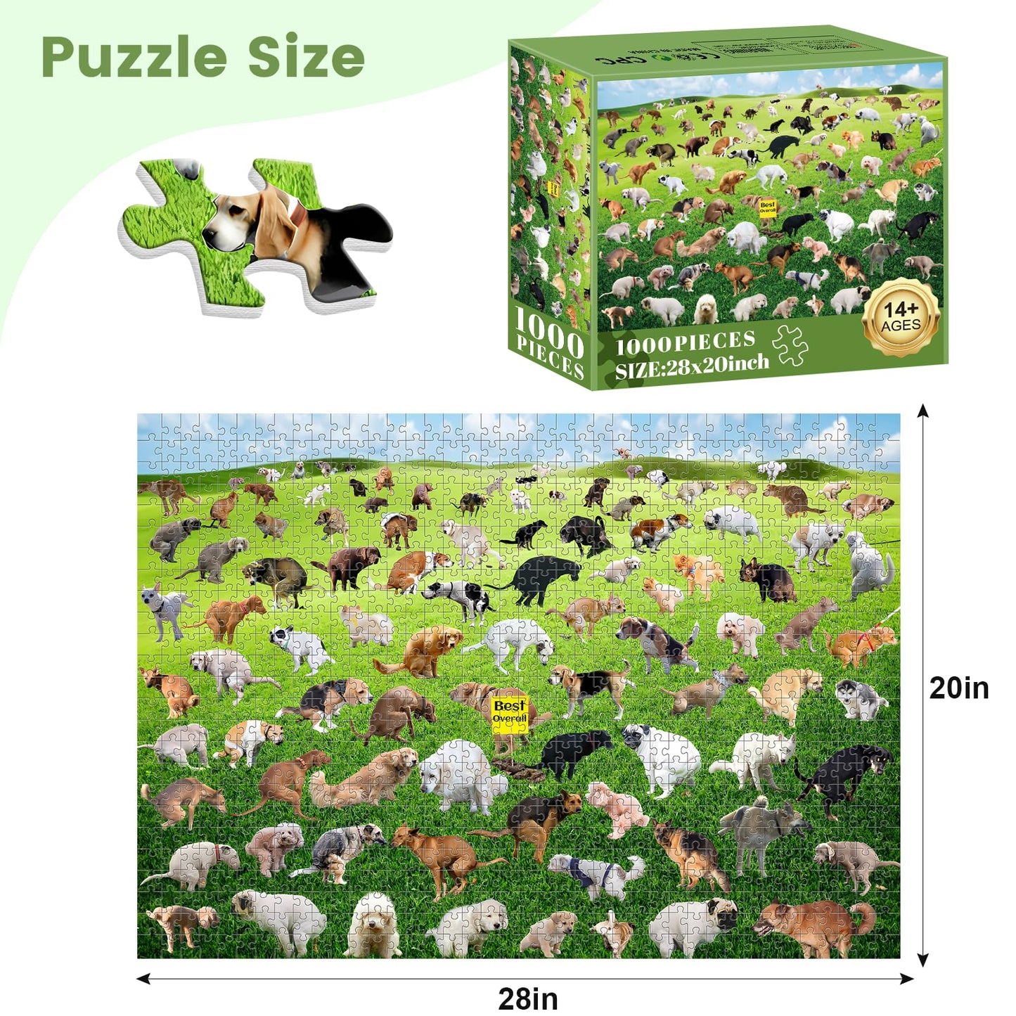 VOLUVOLU 1000-Piece Puppy Poop Puzzle – Funny Dog Gift for Adults