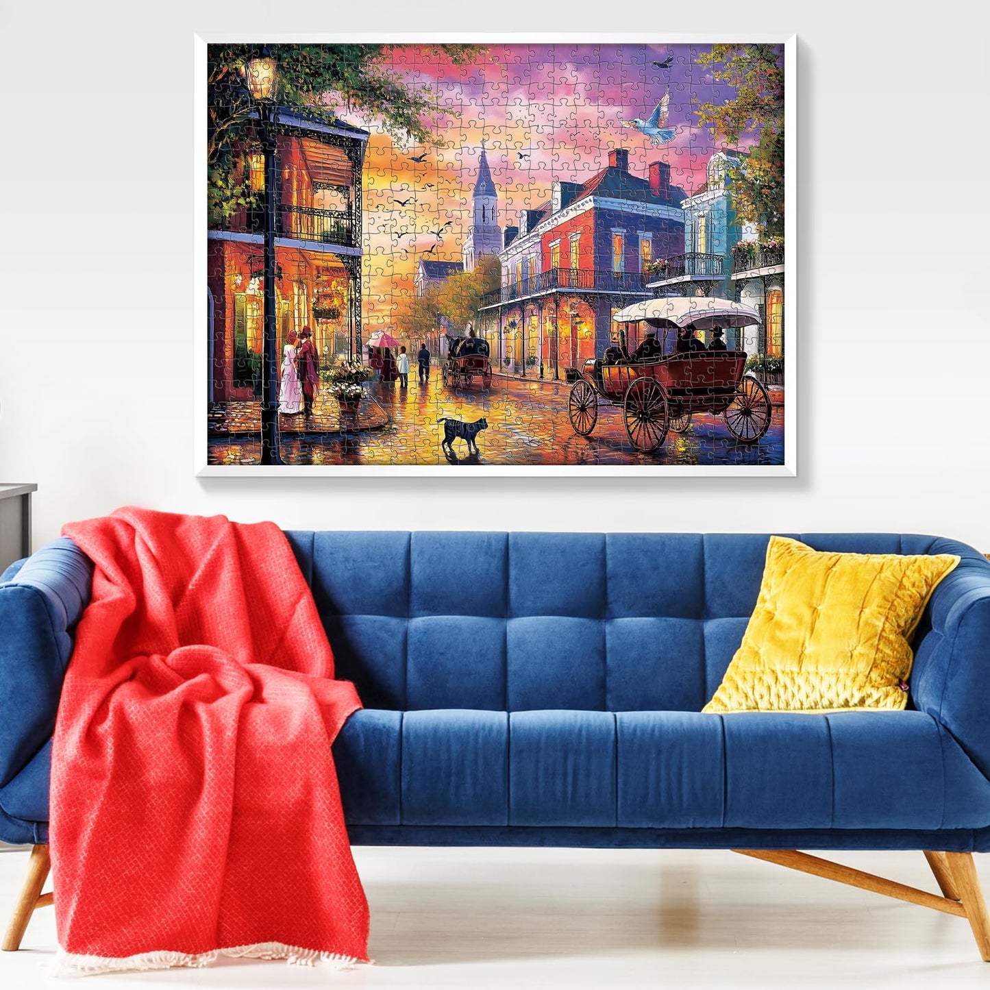 VOLUVOLU 500-Piece Evening Street Puzzle for Adults – Vintage Carriage Scene