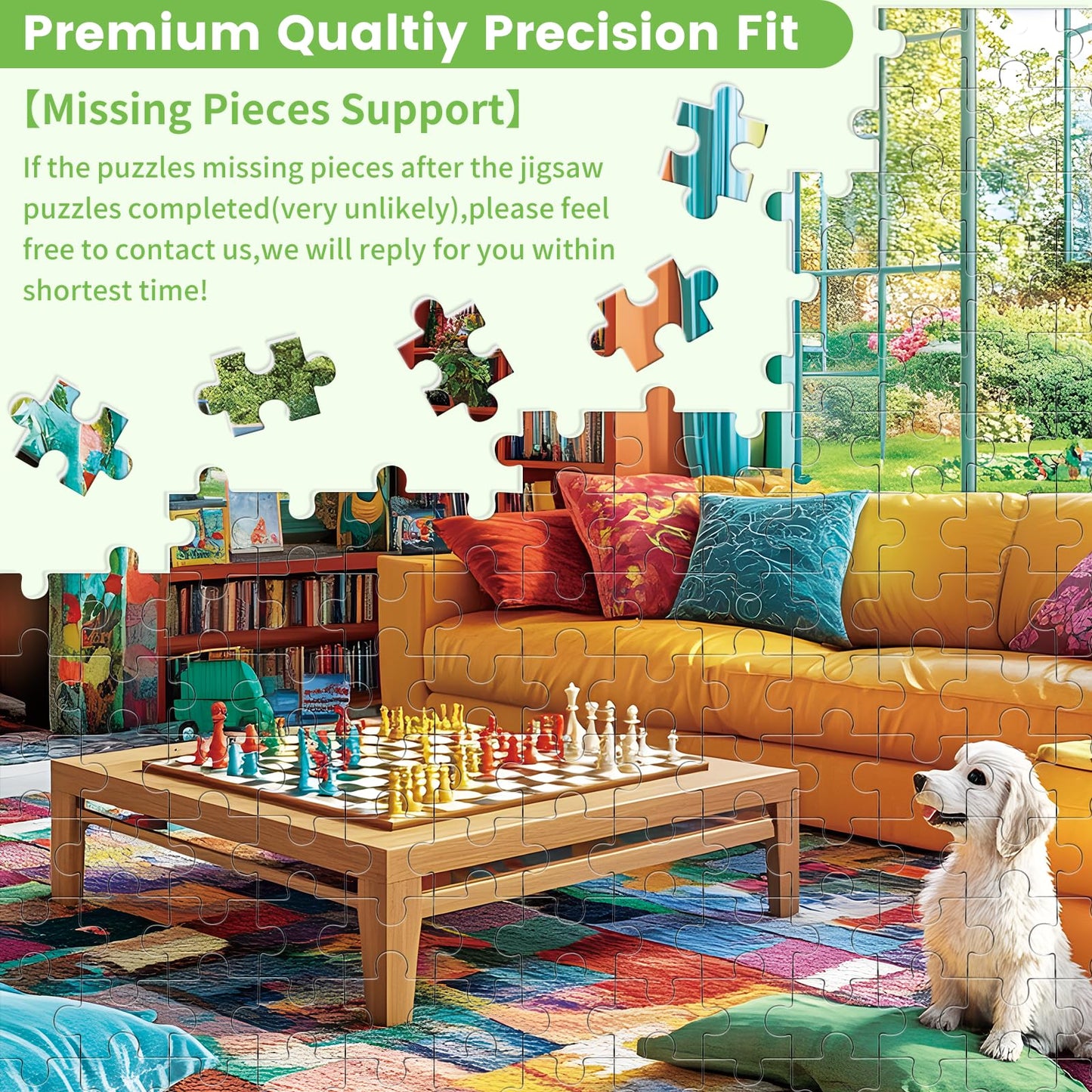 VOLUVOLU 500-Piece Chess Puzzles for Adults – Indoor Family Puzzle Gift (20.5 x 15 in)
