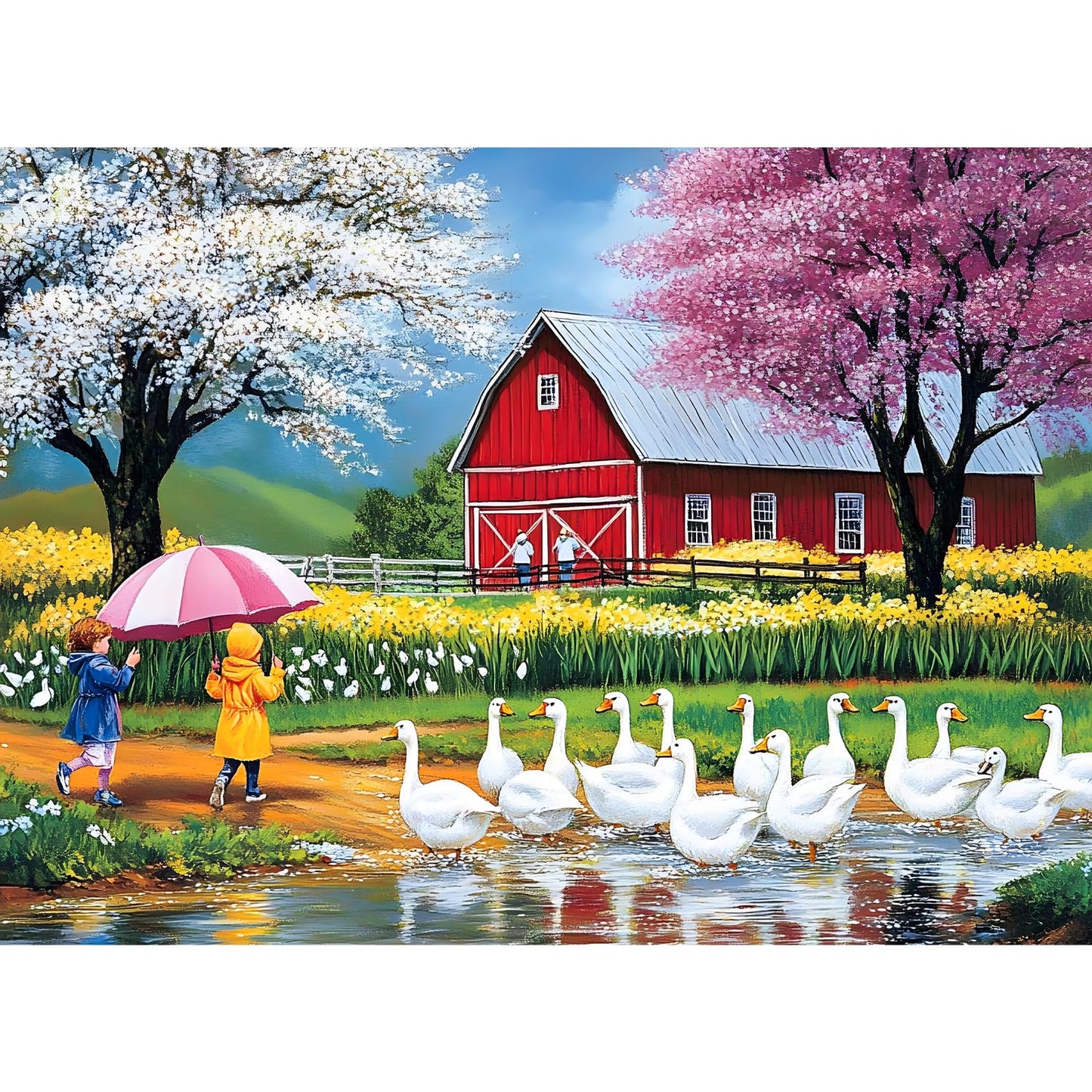 VOLUVOLU 500-Piece Farm Jigsaw Puzzle for Adults – Rainy Day Scene, 20.5 x 15 in | Gift Idea