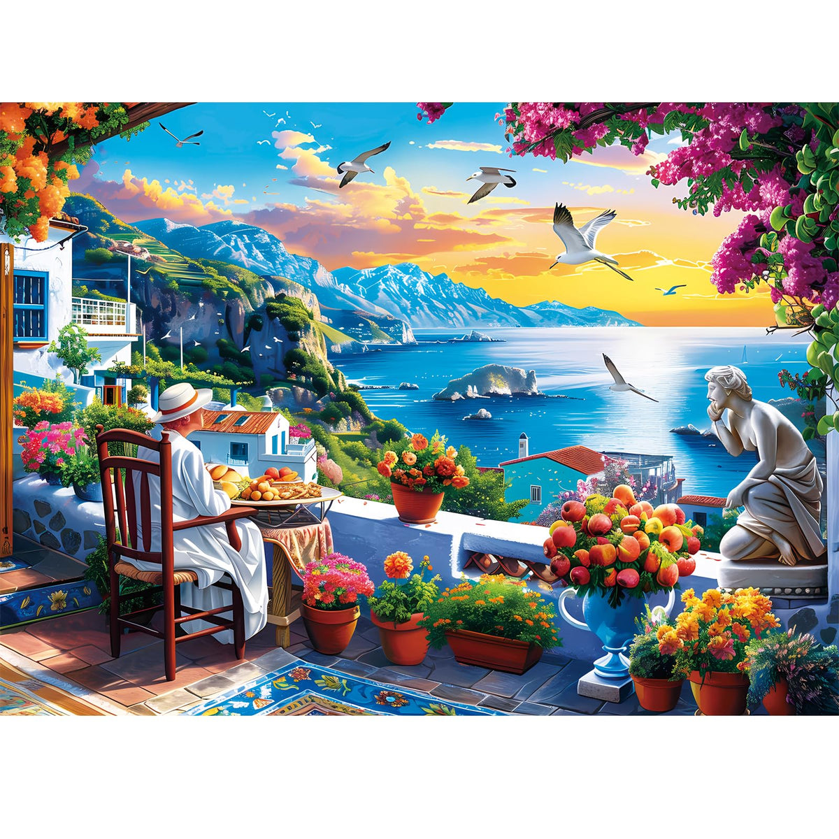 Voluvolu 500 Piece Seafront Puzzle for Adults – Nature Landscape Jigsaw (20.5×15 in)